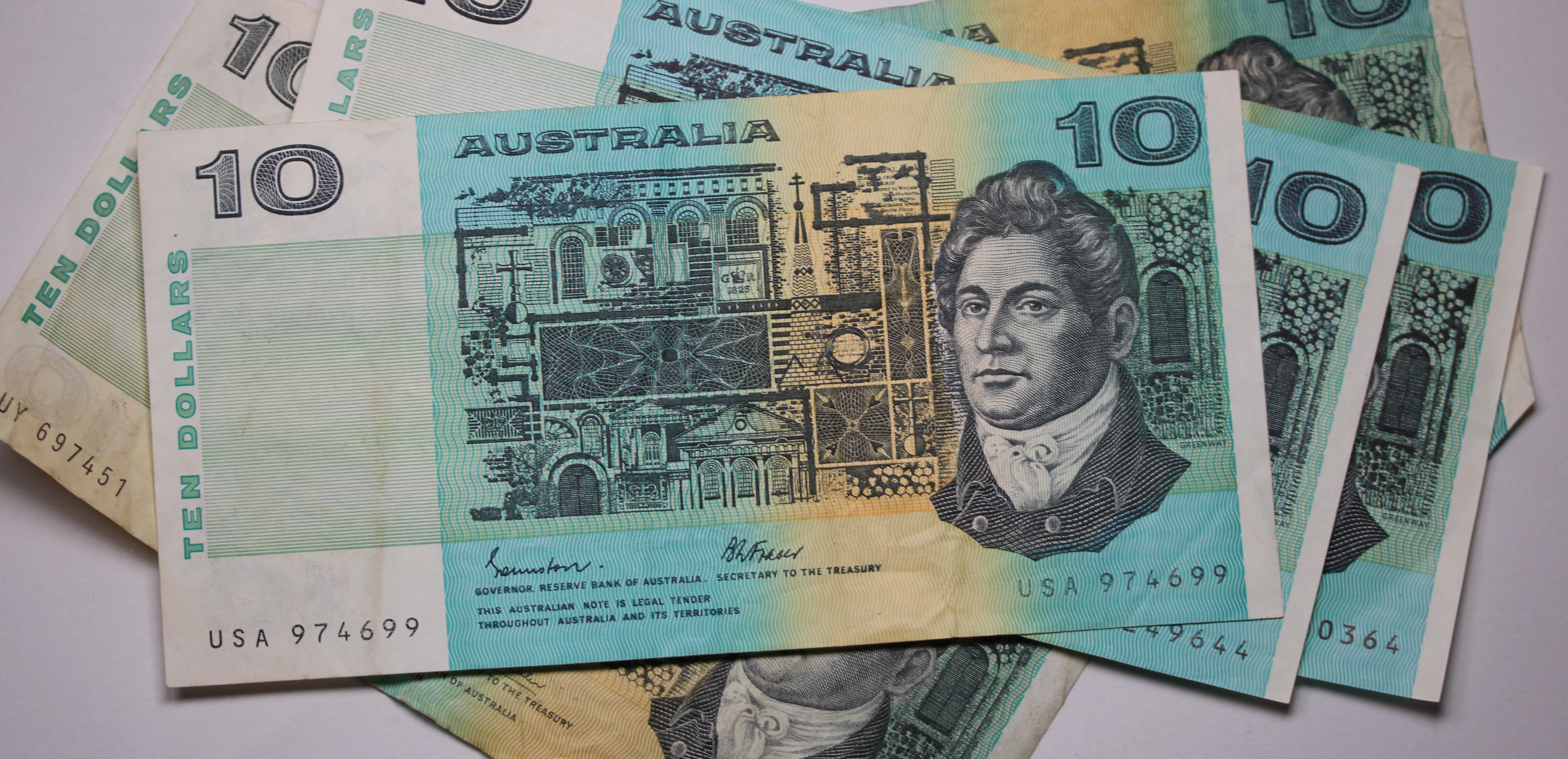 Australian $10 Paper Banknote Circulated