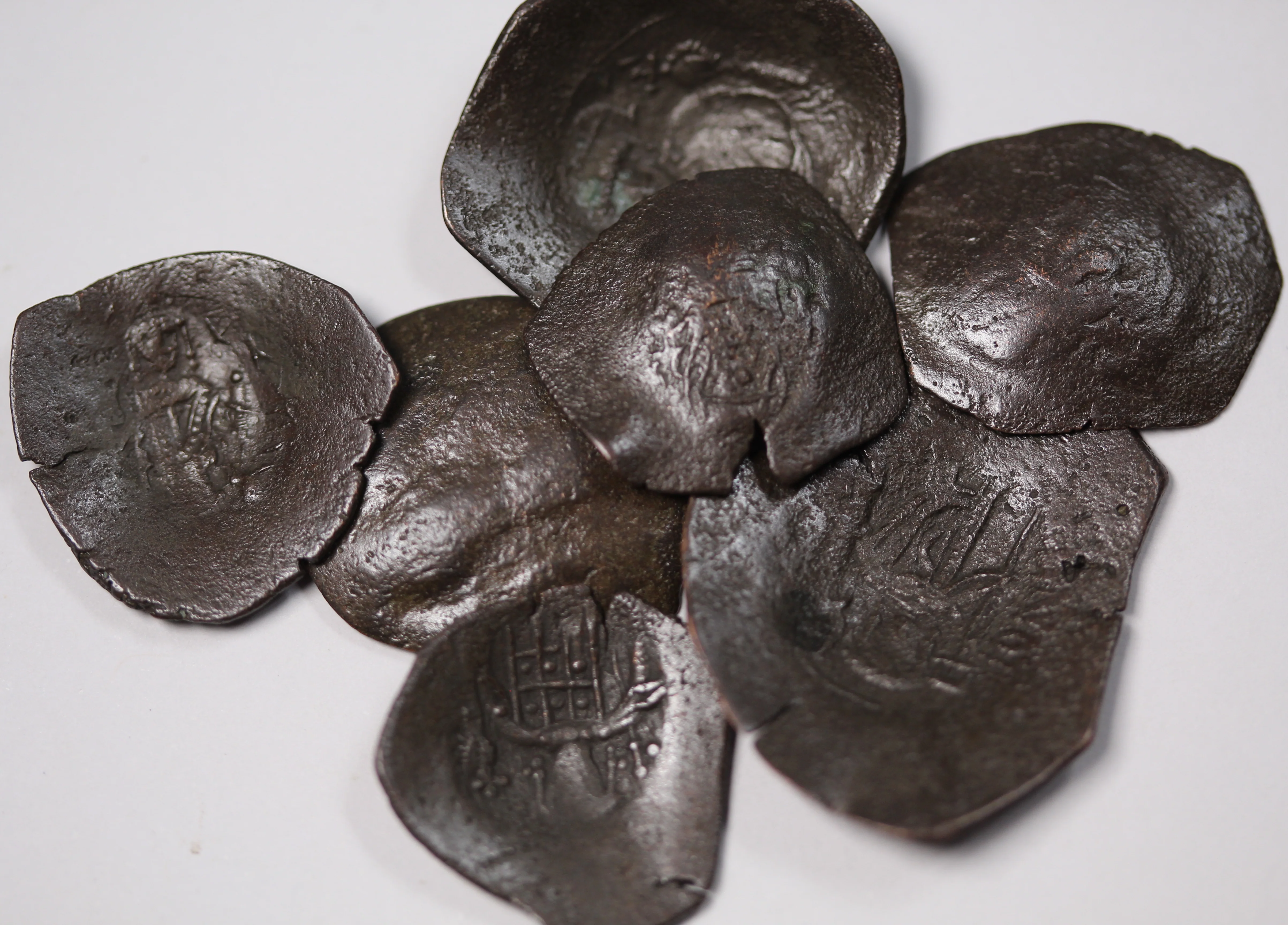 12th-14th Century Byzantine Bronze Scyphate Coins Fair-VG - Image 2