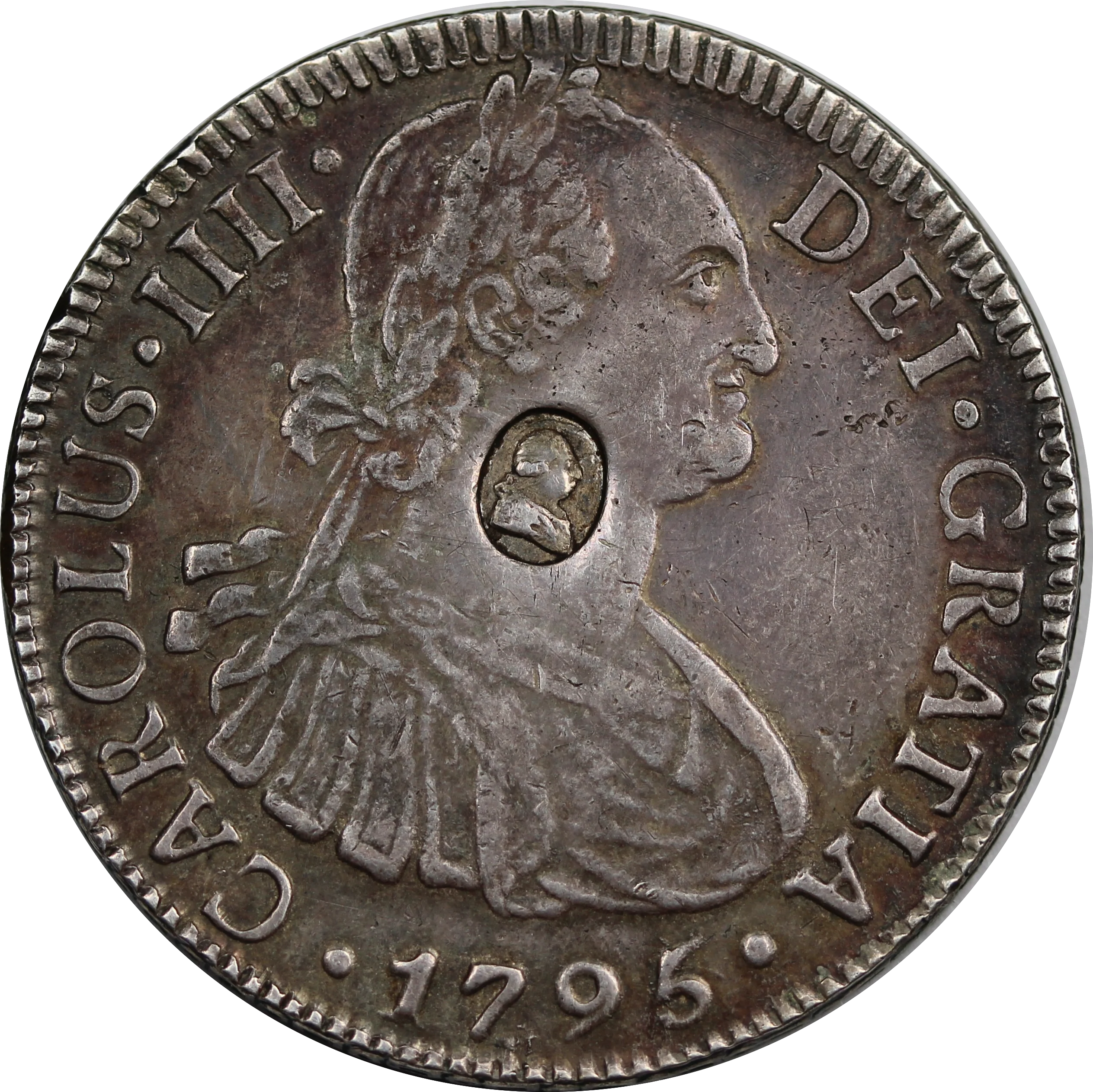 1795 Charles IV 8 Reales George III Oval Counterstamped EF