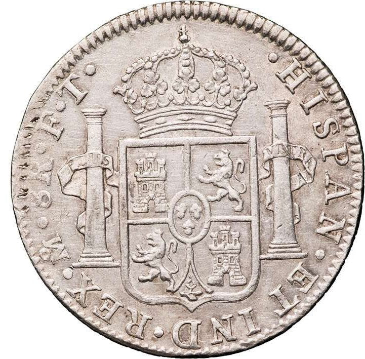 1801 Mexico 8 Reales Pillar Dollar VF (Cleaned) - Image 2