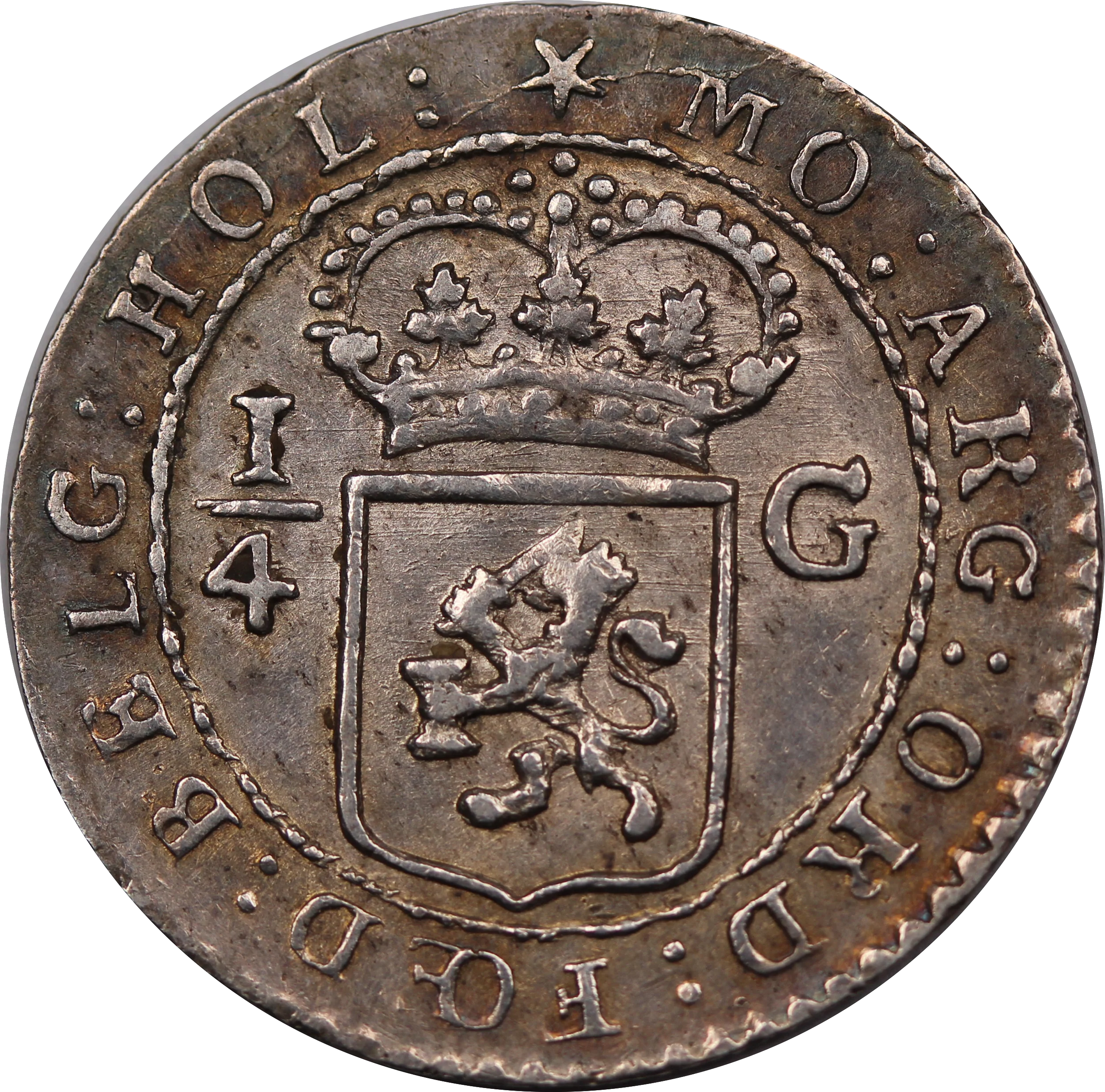 1802 Batavian Republic Quarter Gulden aEF - Image 2