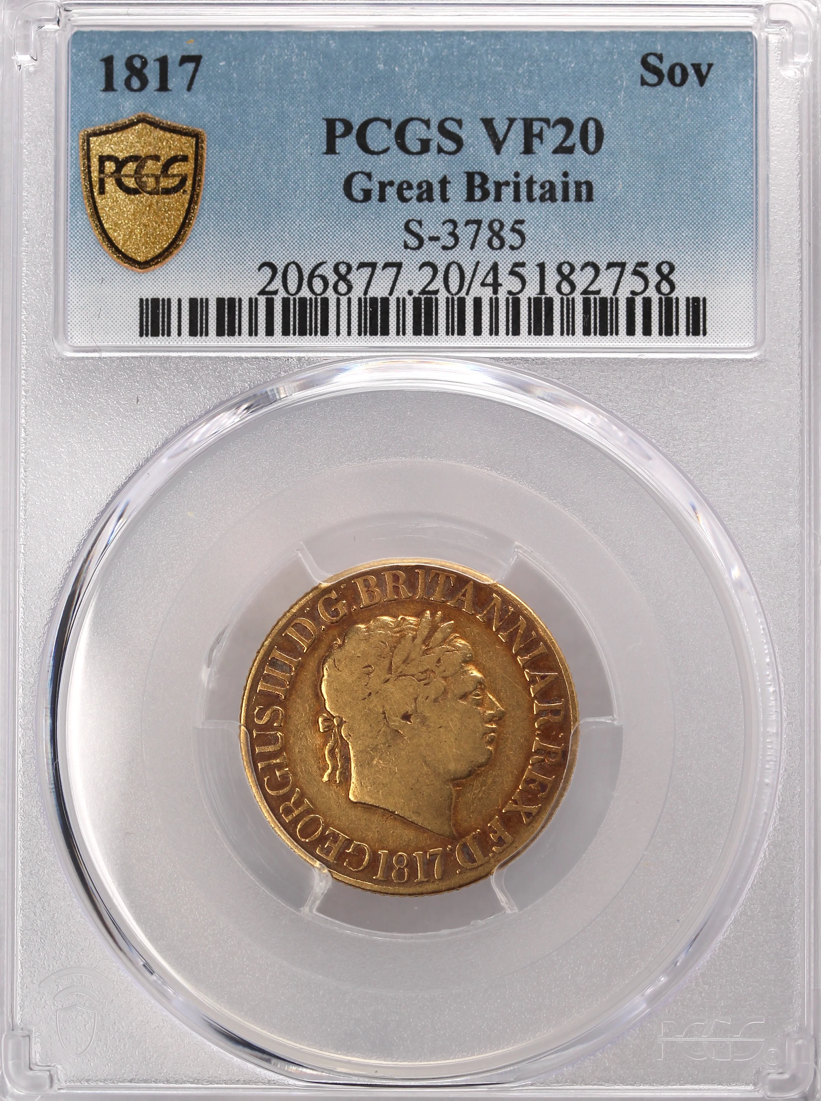 1817 GB Gold Sovereign PCGS VF20 - Image 5