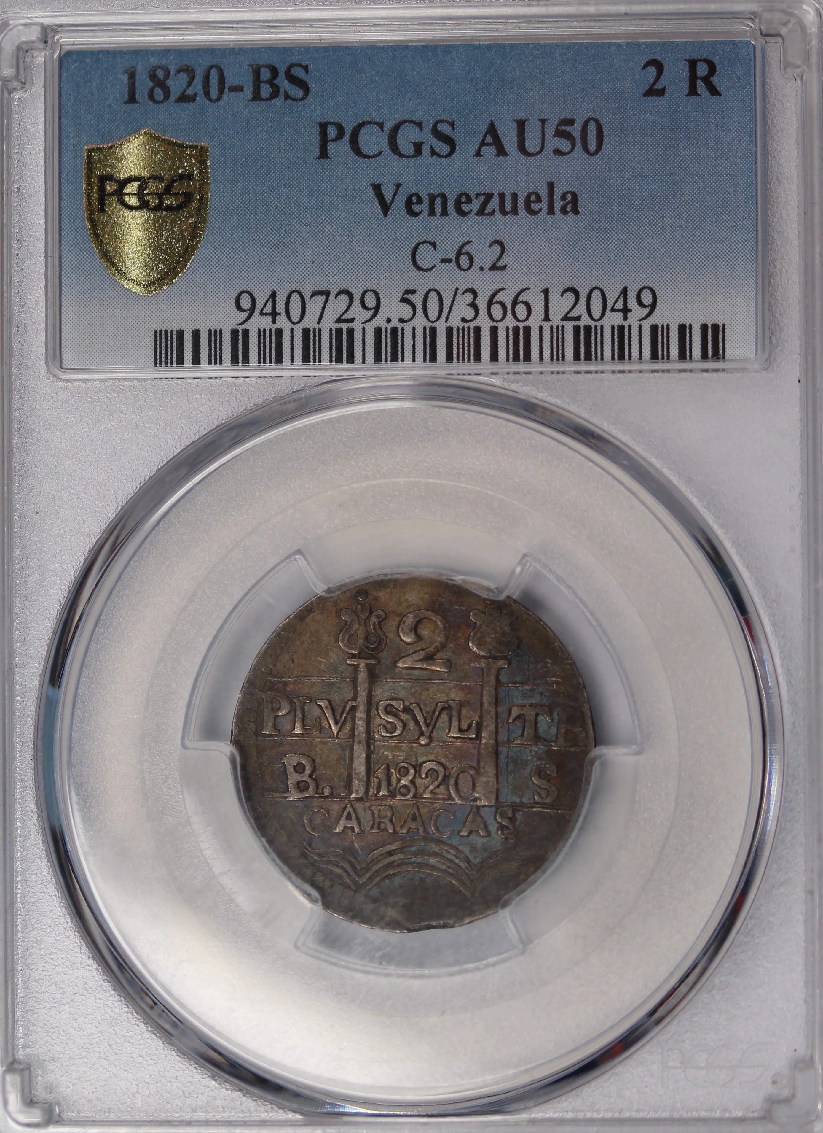 1820 Venezuela (Caracas) Silver 2 Reales AU50 - Image 3
