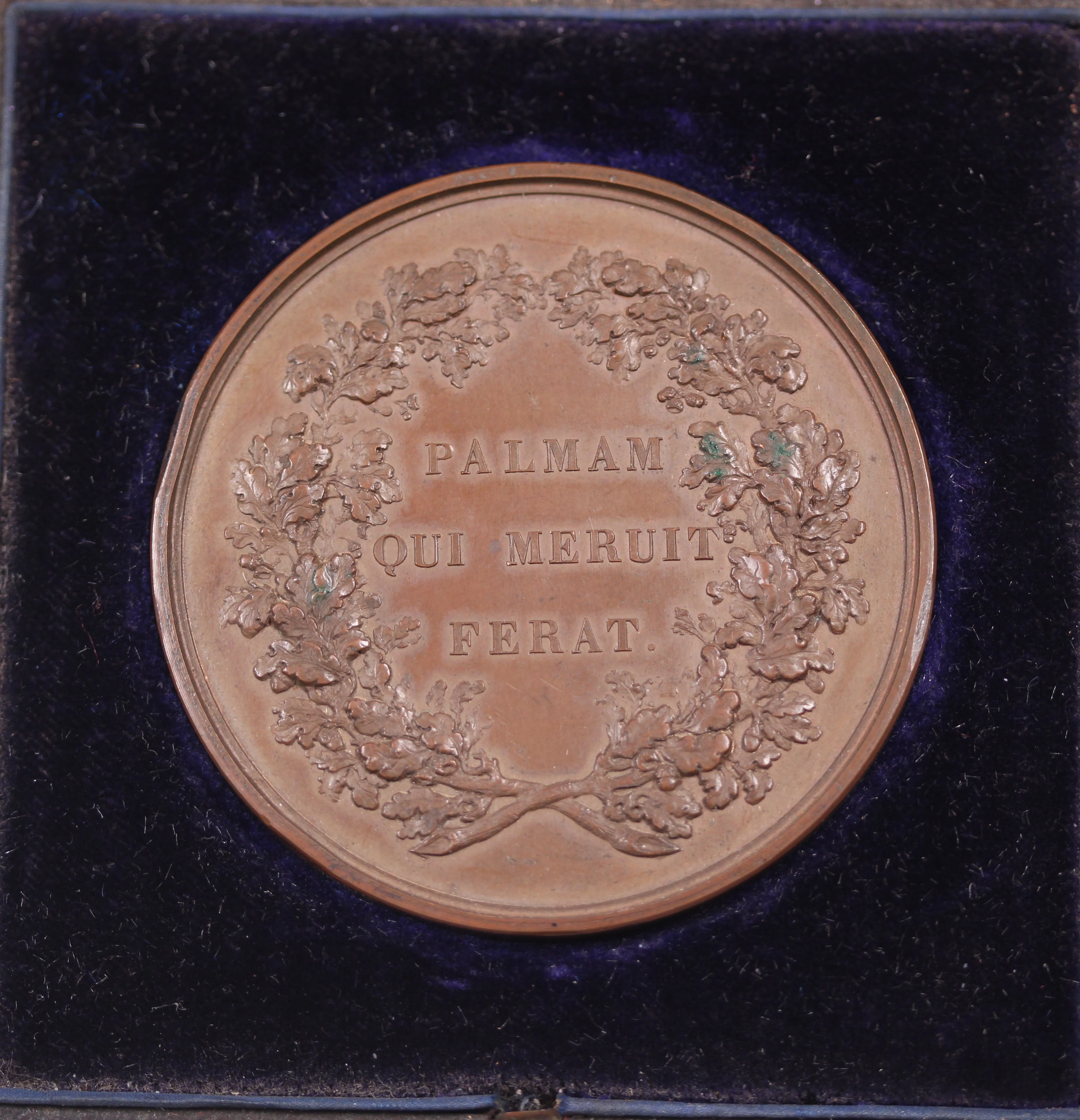 1847 Bronze Manchester Grammar Schools Headmaster Charles Lawson Medal in Presentation Box - Image 2