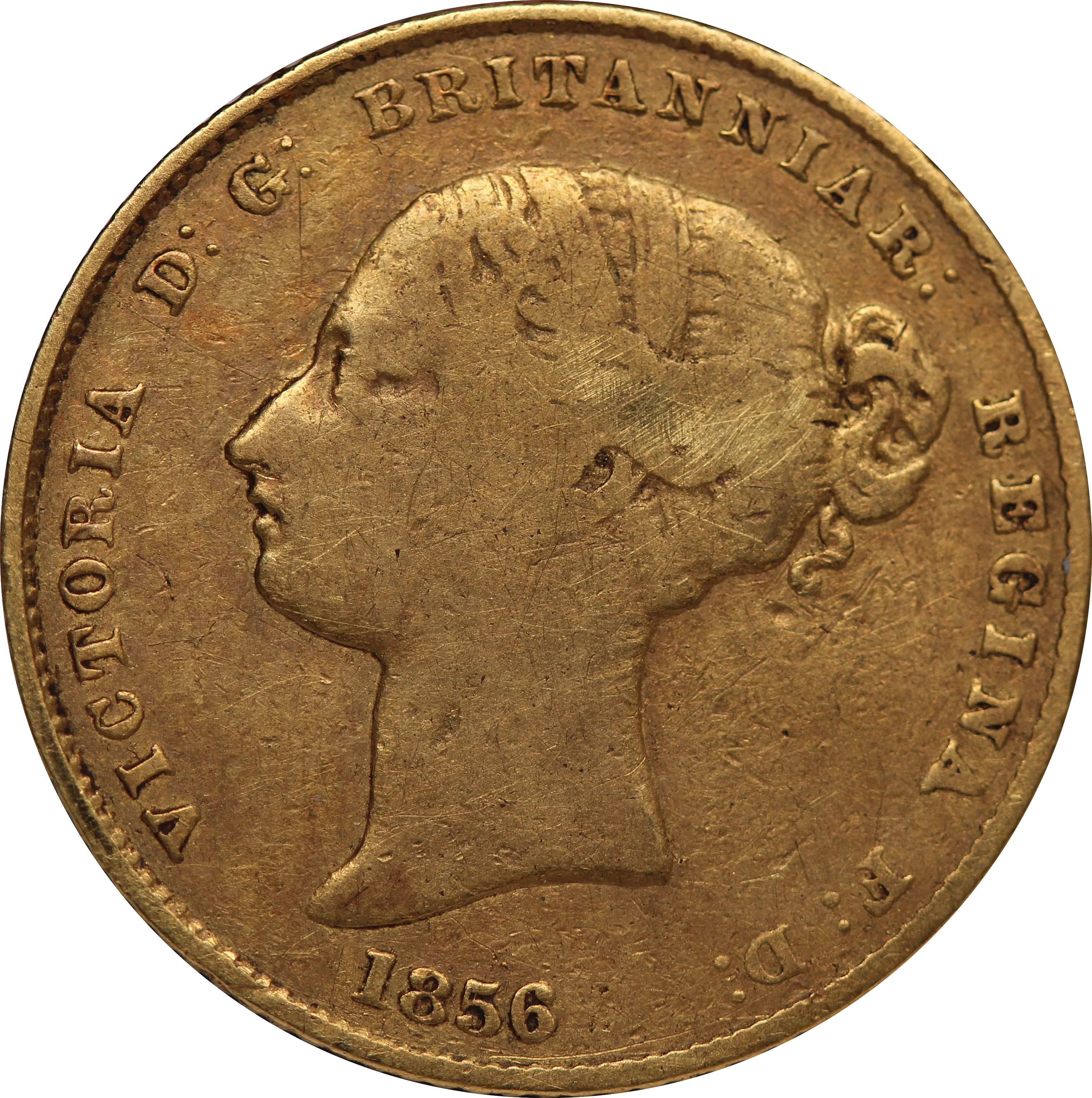 1856 Sydney Mint Half Sovereign VG - Image 2