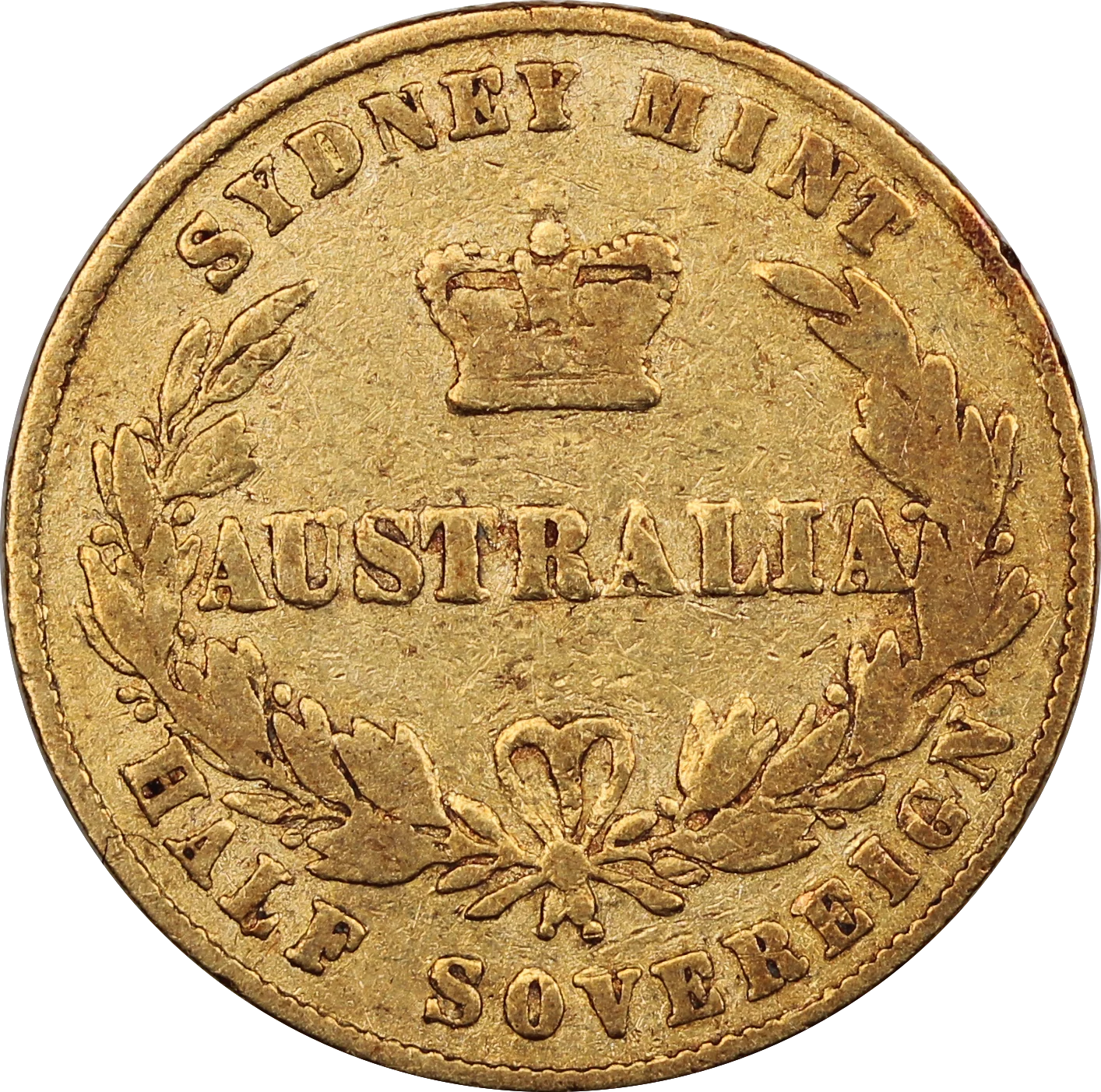 1864 Sydney Mint Half Sovereign aFine