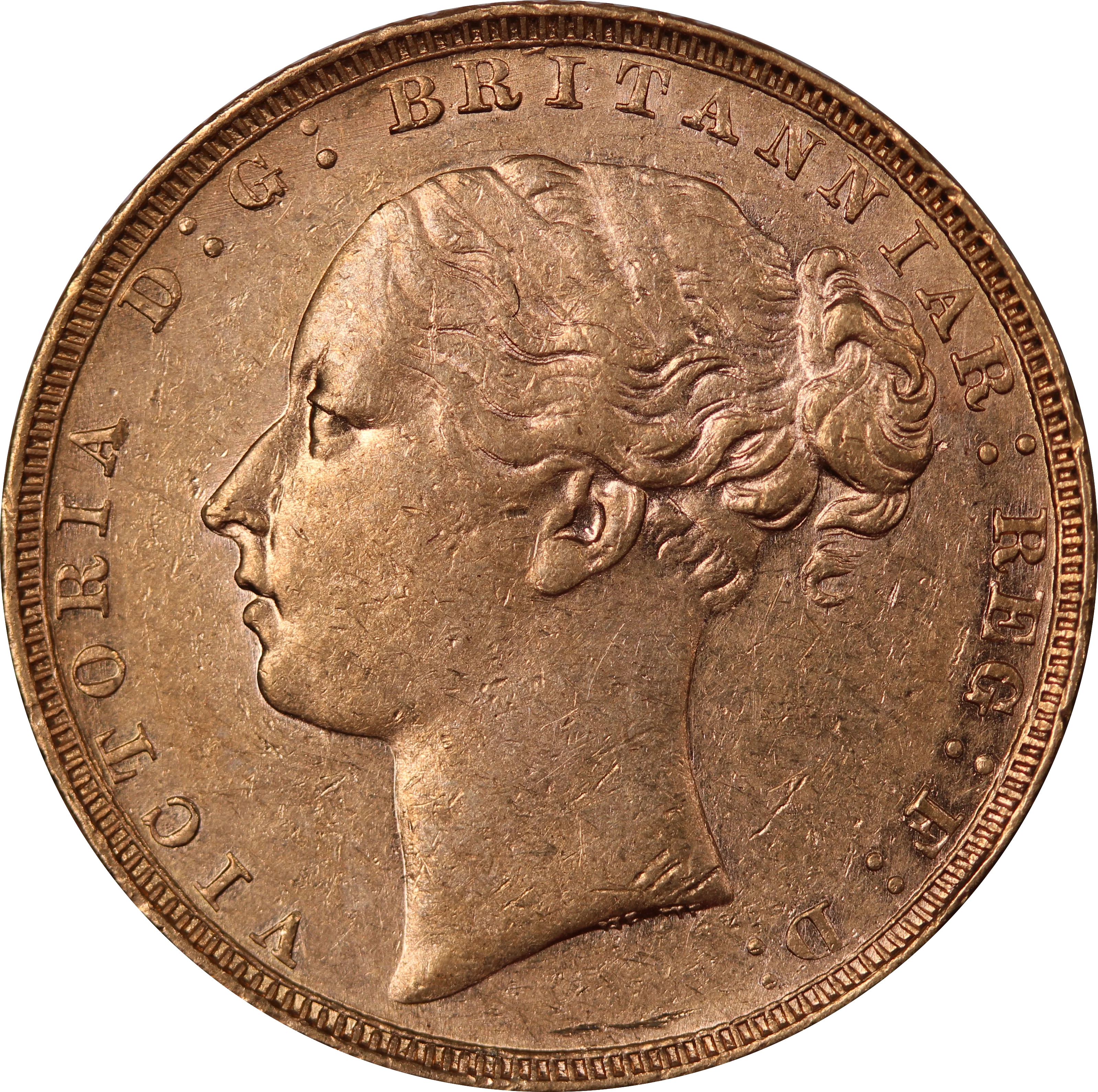 1880 Gold Sovereign EF - Image 2