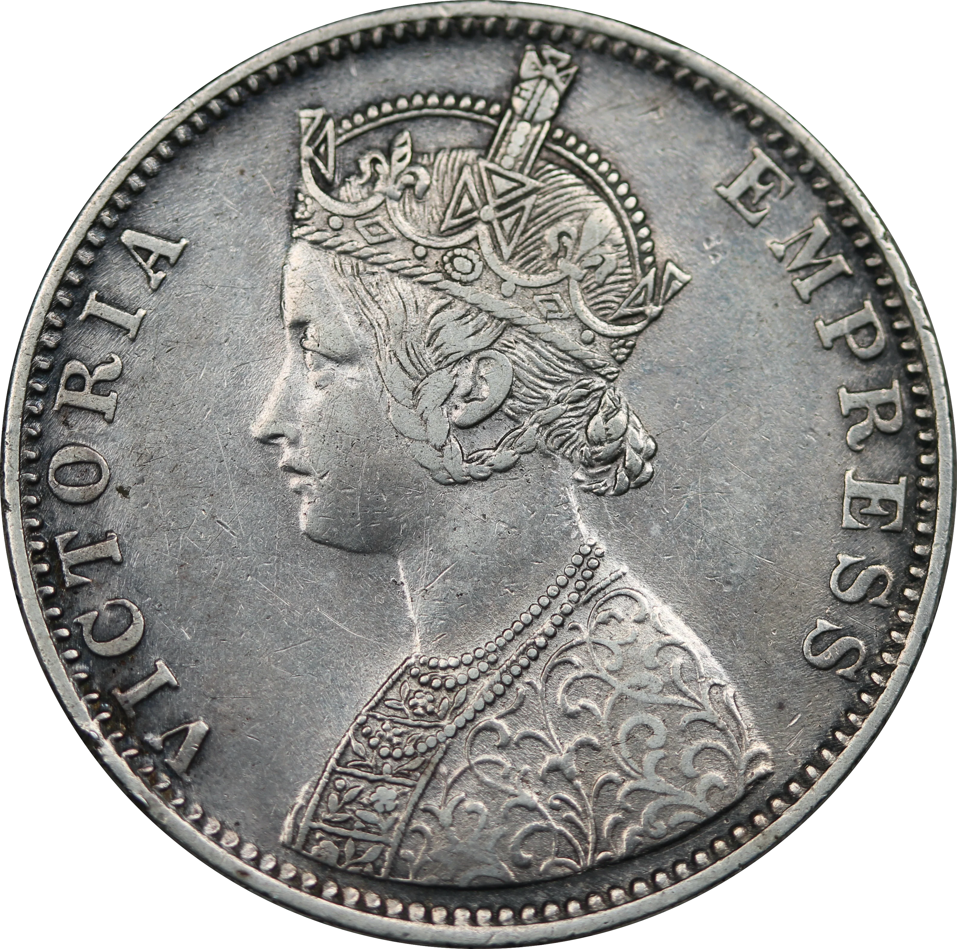 1889 India Silver Rupee EF - Image 2