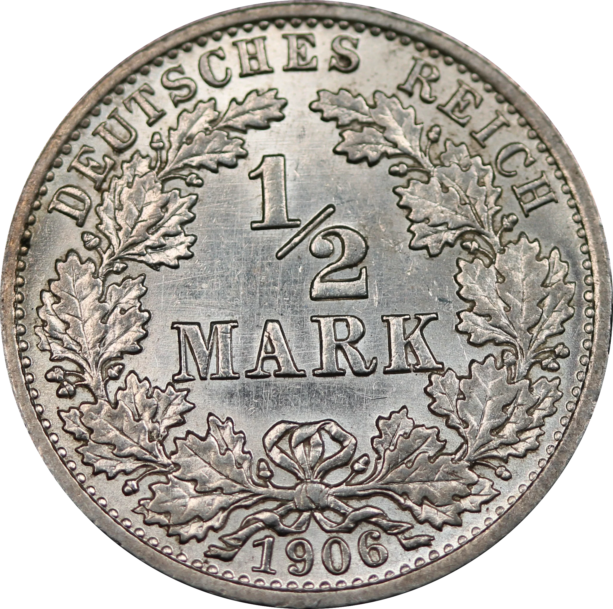 1906 Germany Wilhelm II 1/2 Mark UNC