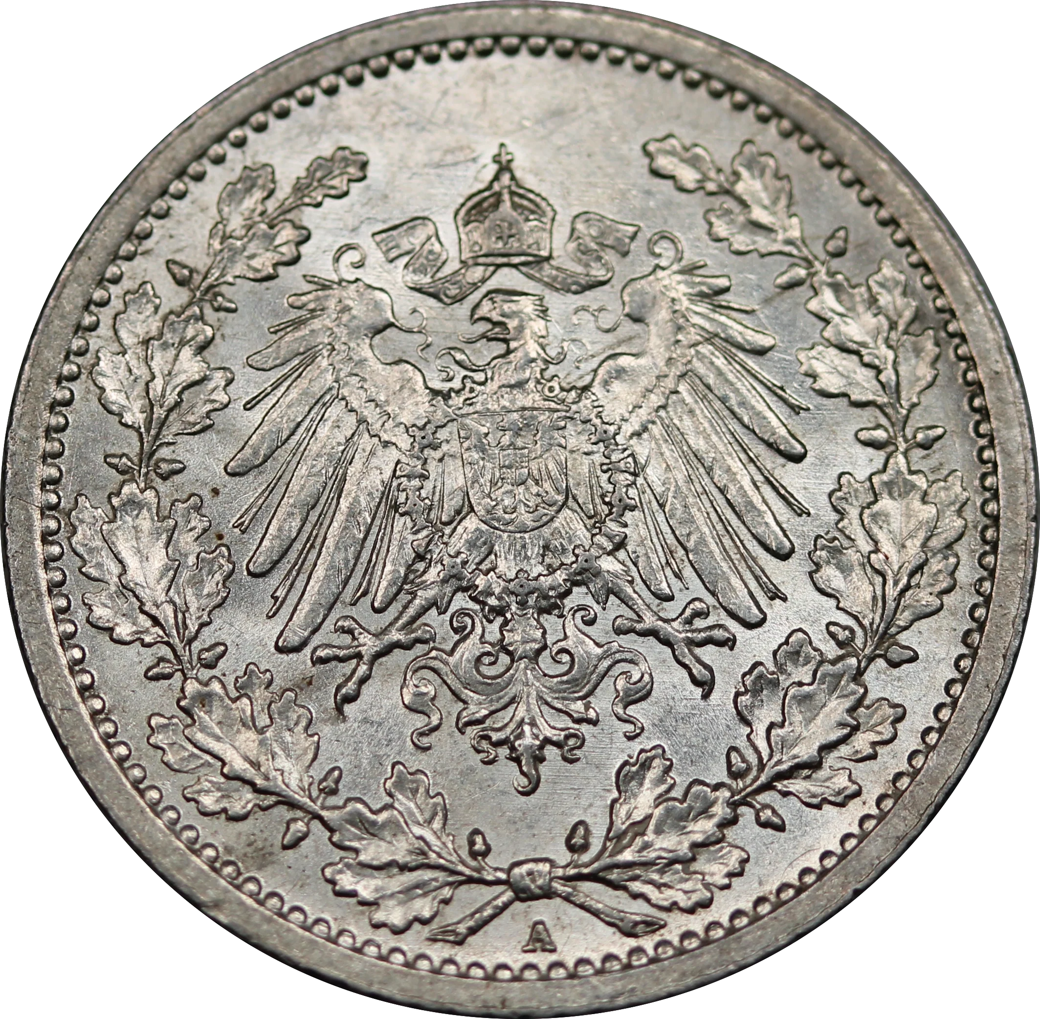 1906 Germany Wilhelm II 1/2 Mark UNC - Image 2