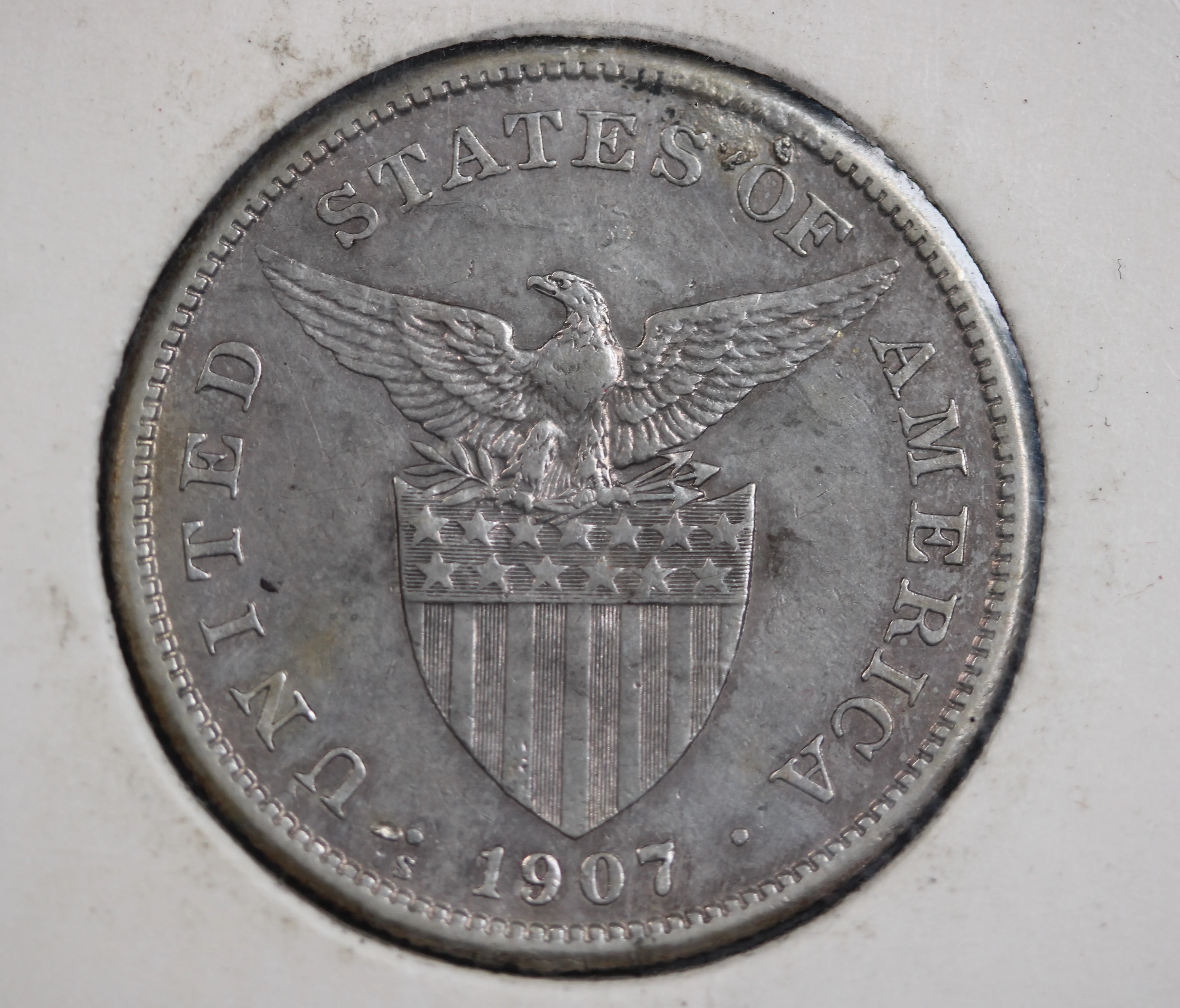 1907 USA Phillipines Silver Peso (Salvaged from Manila Bay) - Image 4