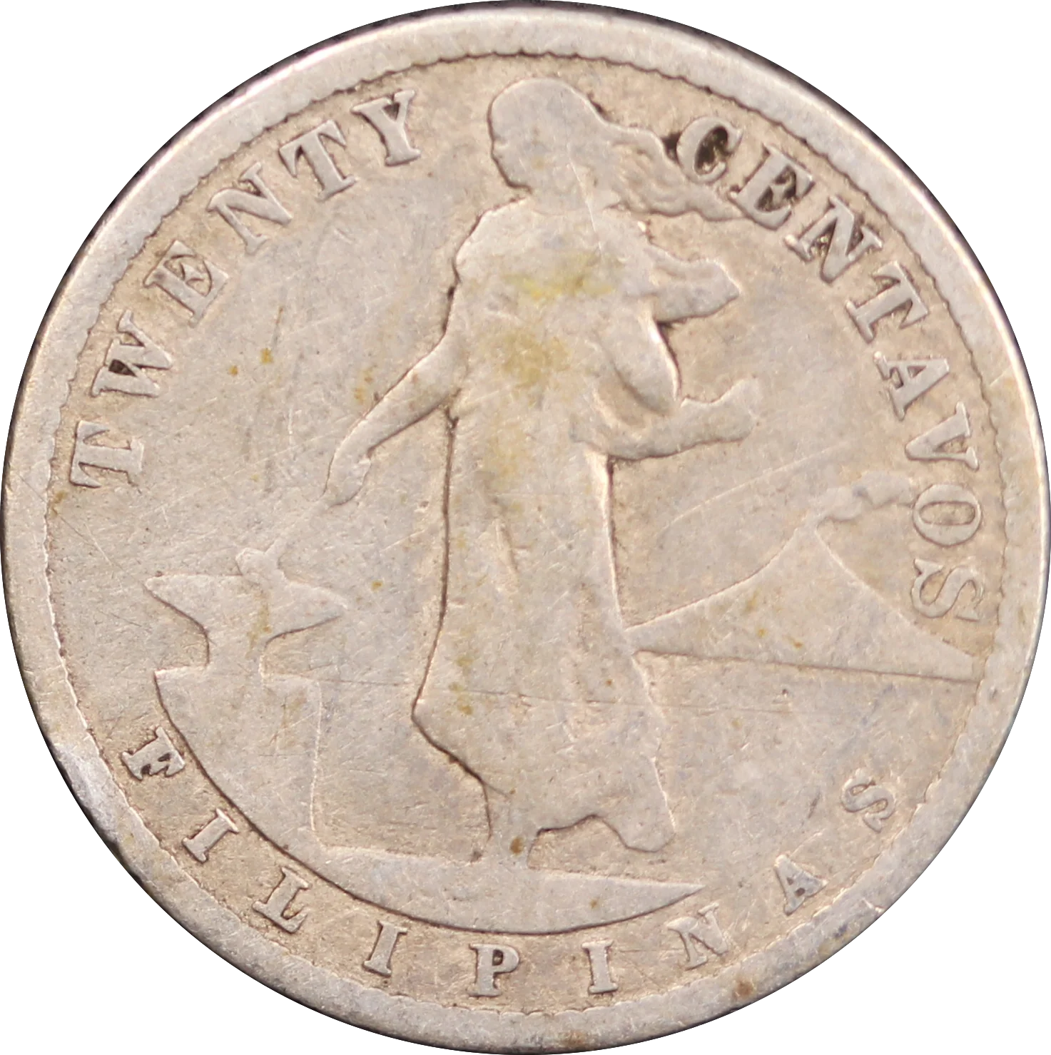1908 Philippines 20 Centavo Fine