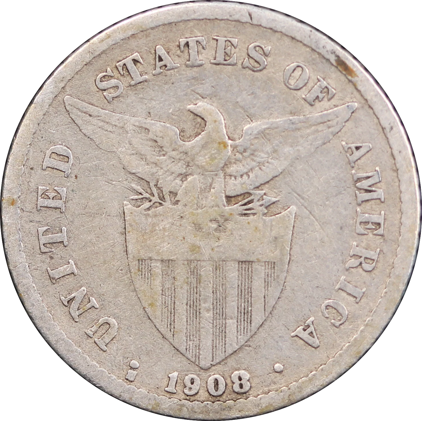 1908 Philippines 20 Centavo Fine - Image 2