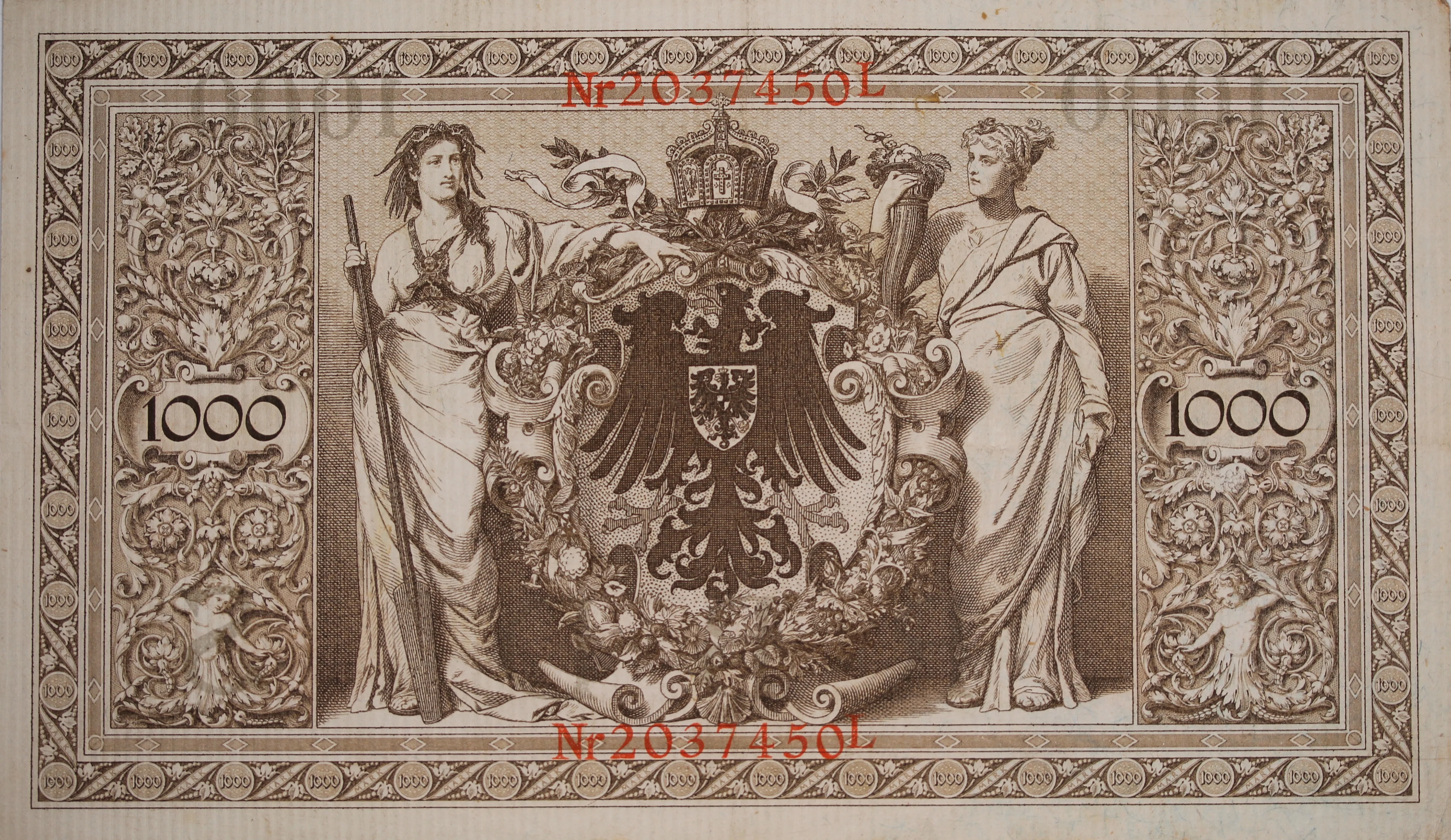 1910 Germany 1000 Marks aUNC - Image 2