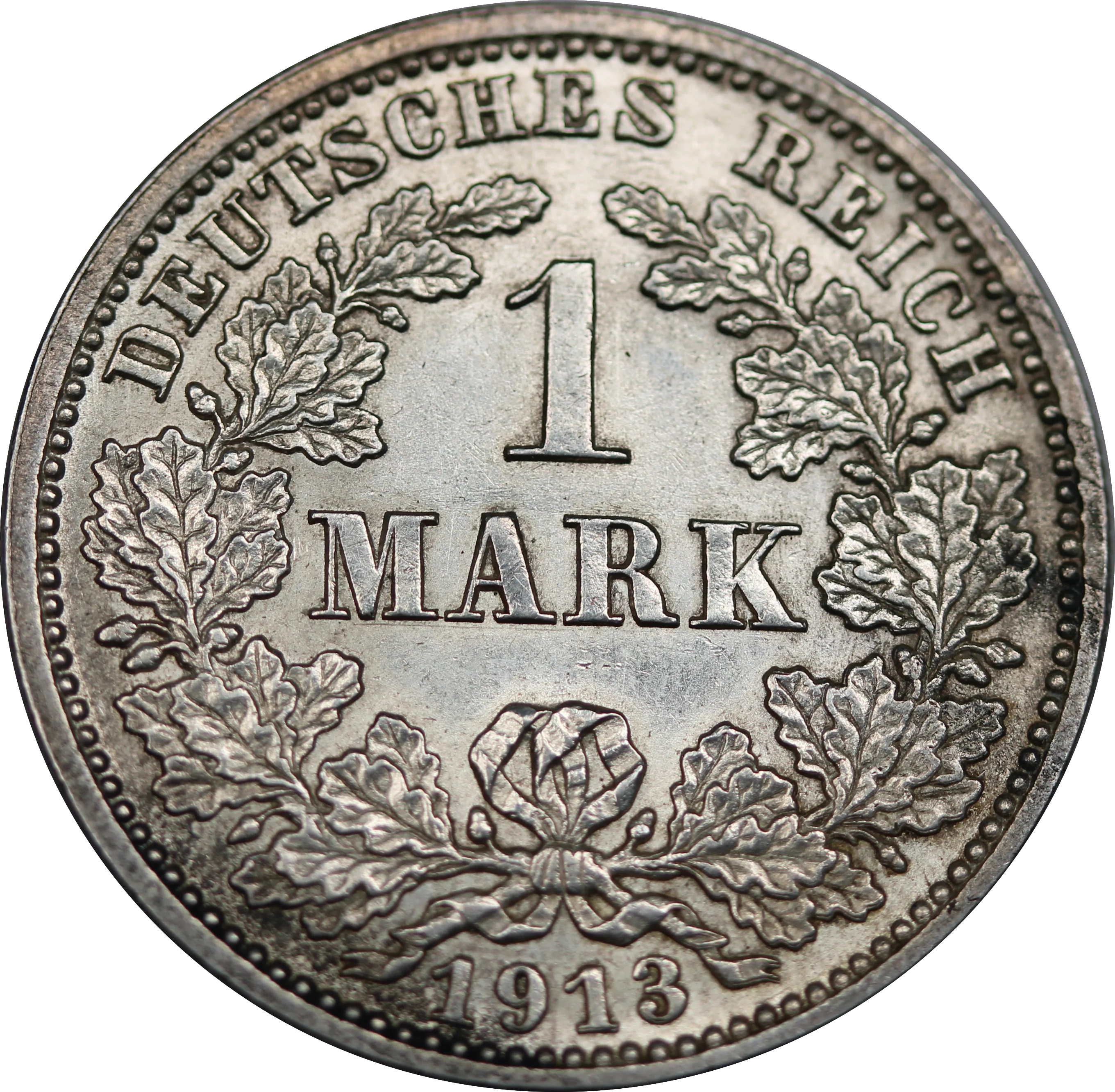 1913 Germany Wilhelm II 1 Mark aUNC