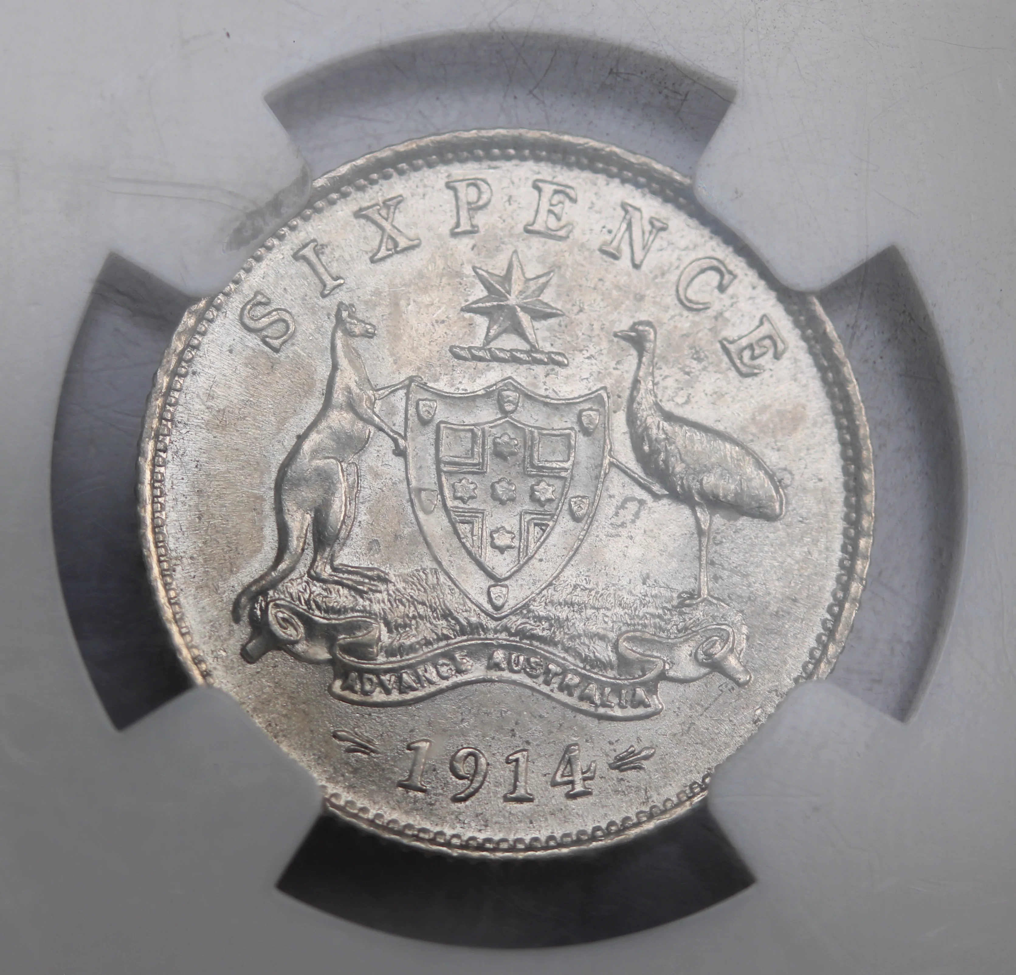 1914 Australia Silver Sixpence NGC MS62 - Image 2