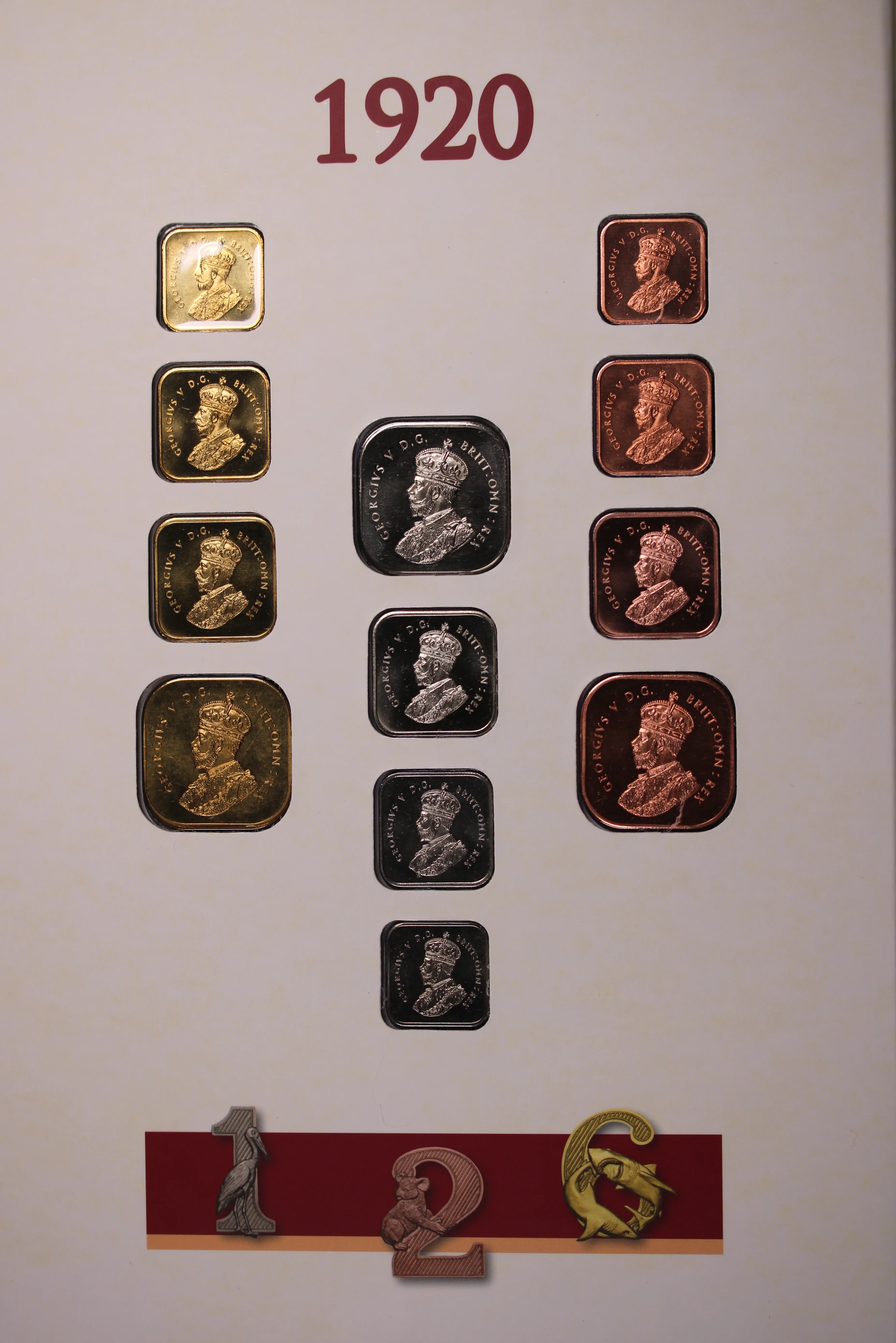 1920 & 1921 The Australian Square Pattern Collection Coin Set - Image 2