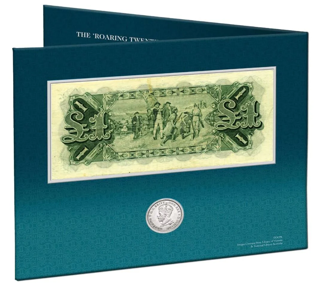 Australia 1920s Coin & Banknote Commemorative Folder Fine-Very Fine - Image 3