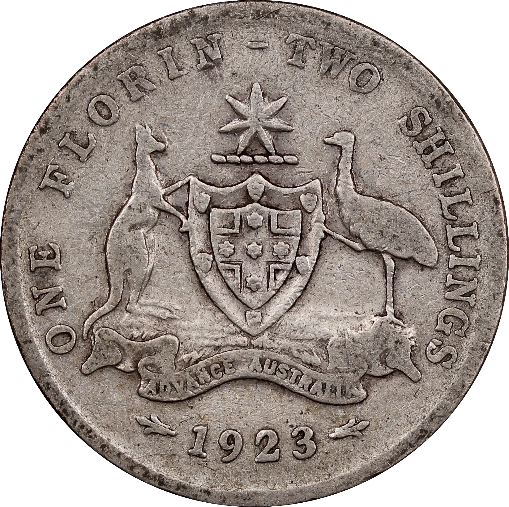1923 Silver Florin Coin Circulated
