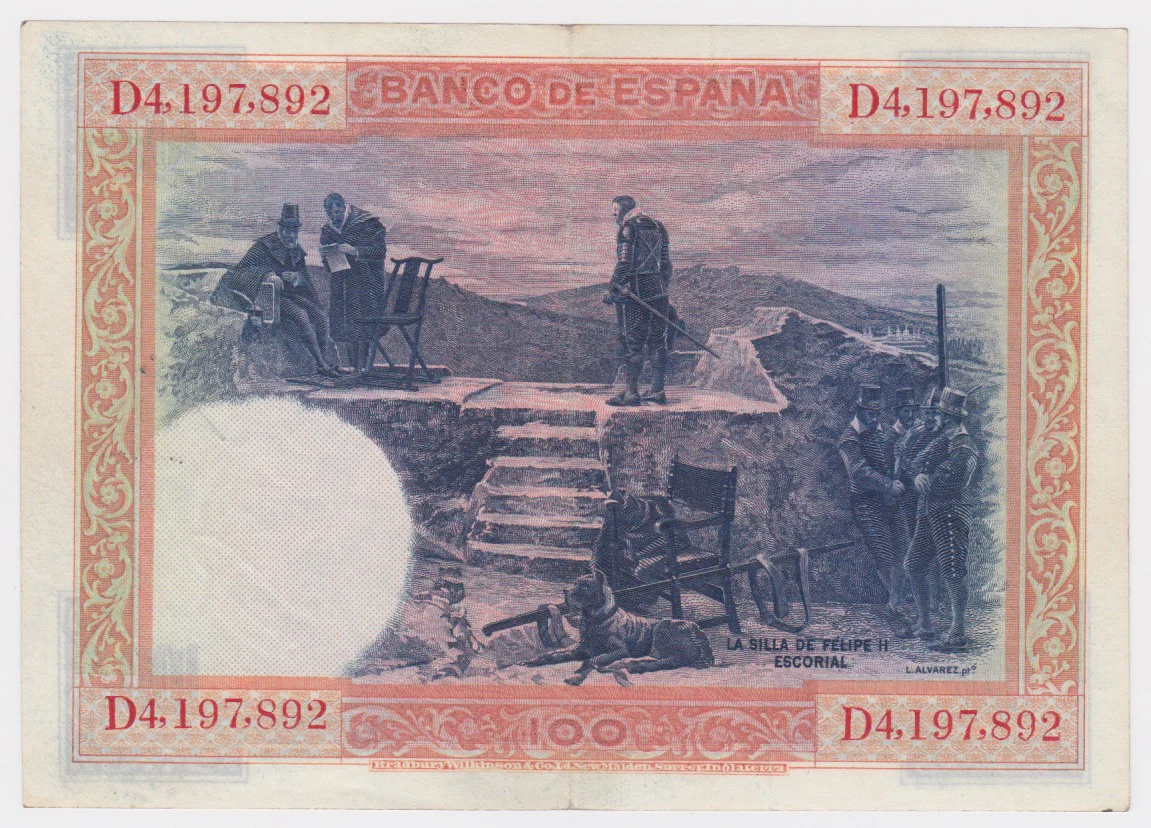 1925 Spain 100 Pesetas EF - Image 2