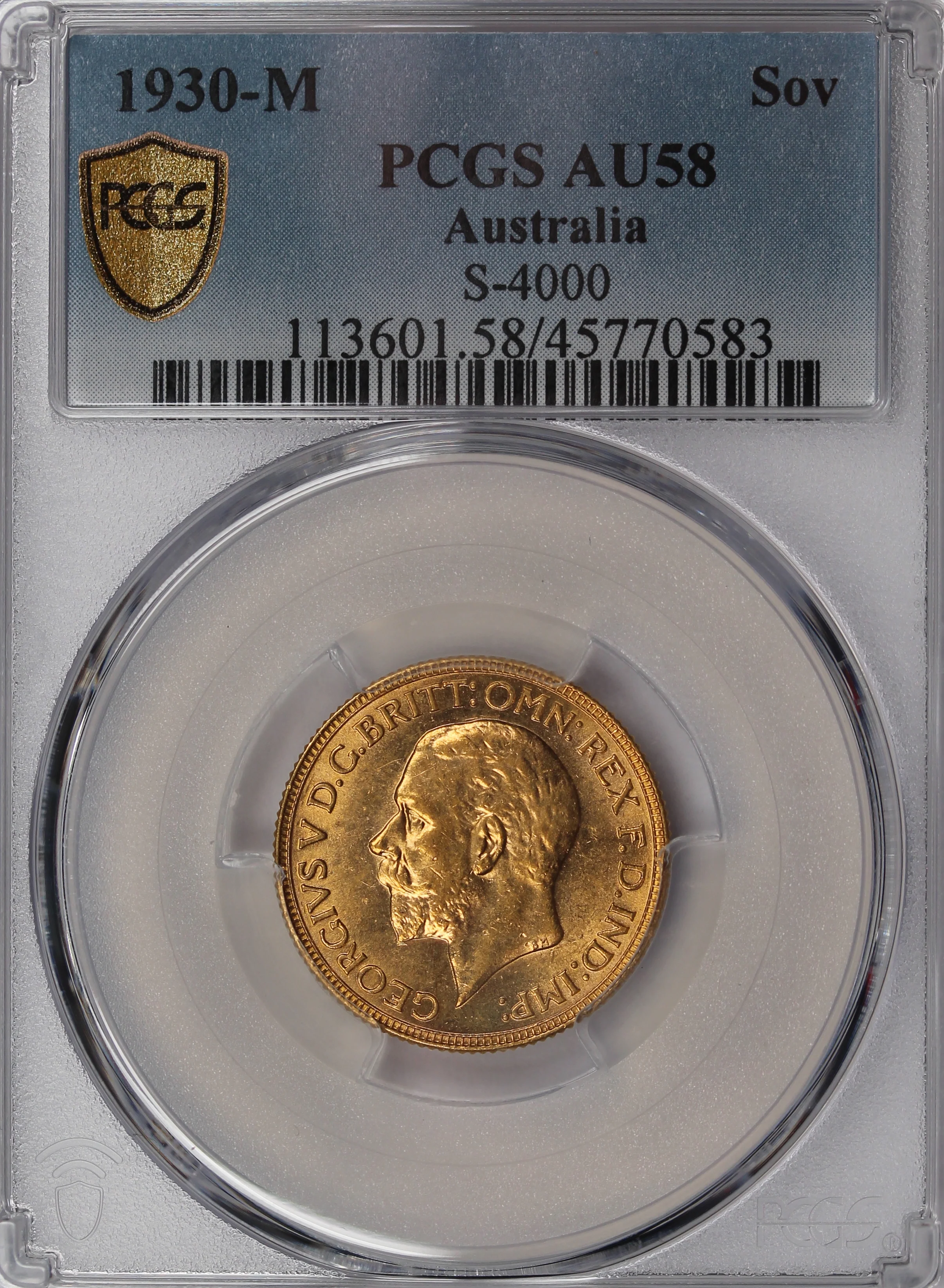 1930 Melbourne Mint Gold Sovereign AU58 - Image 3
