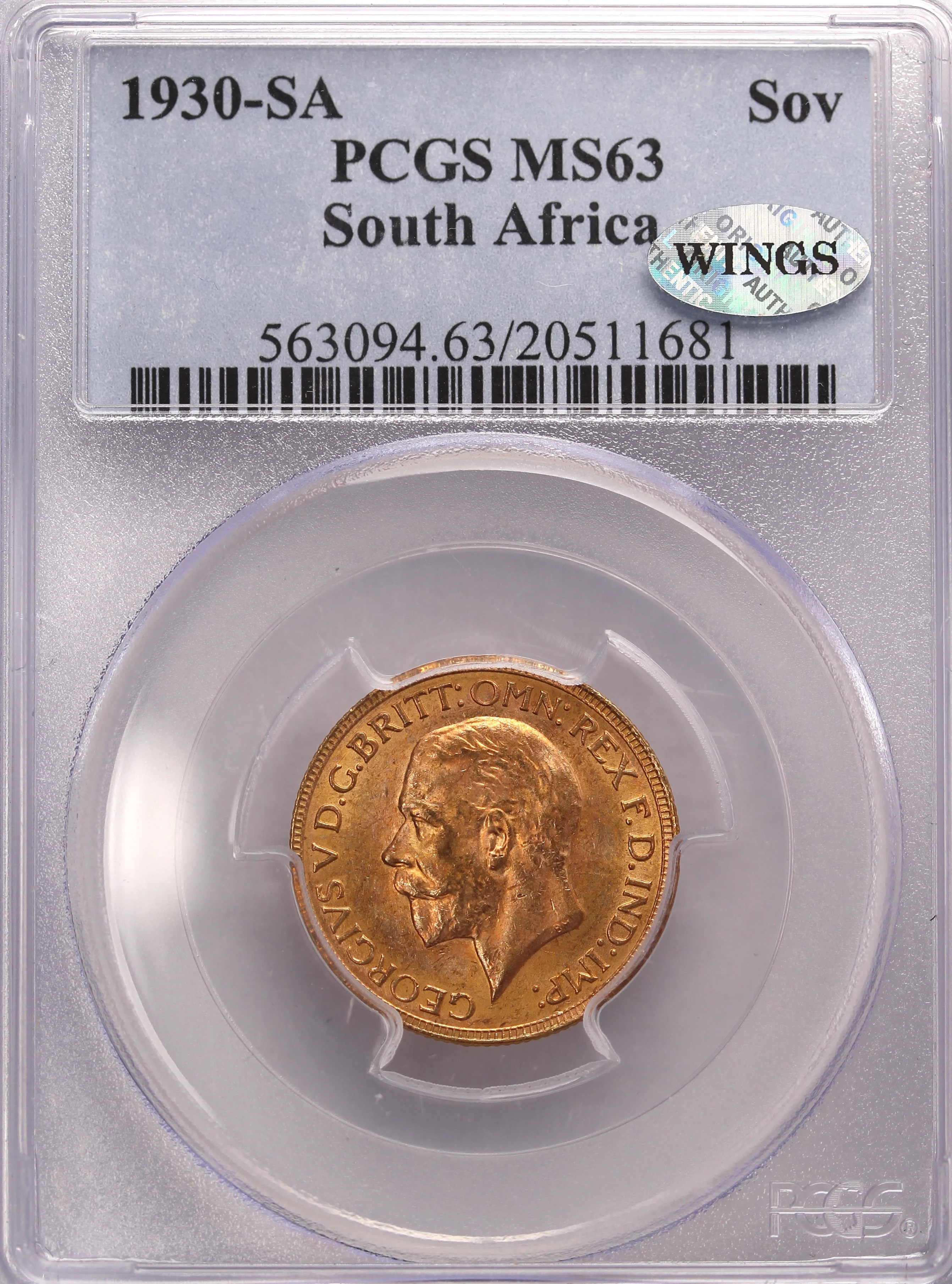 1930 South Africa Gold Sovereign PCGS MS63 - Image 2