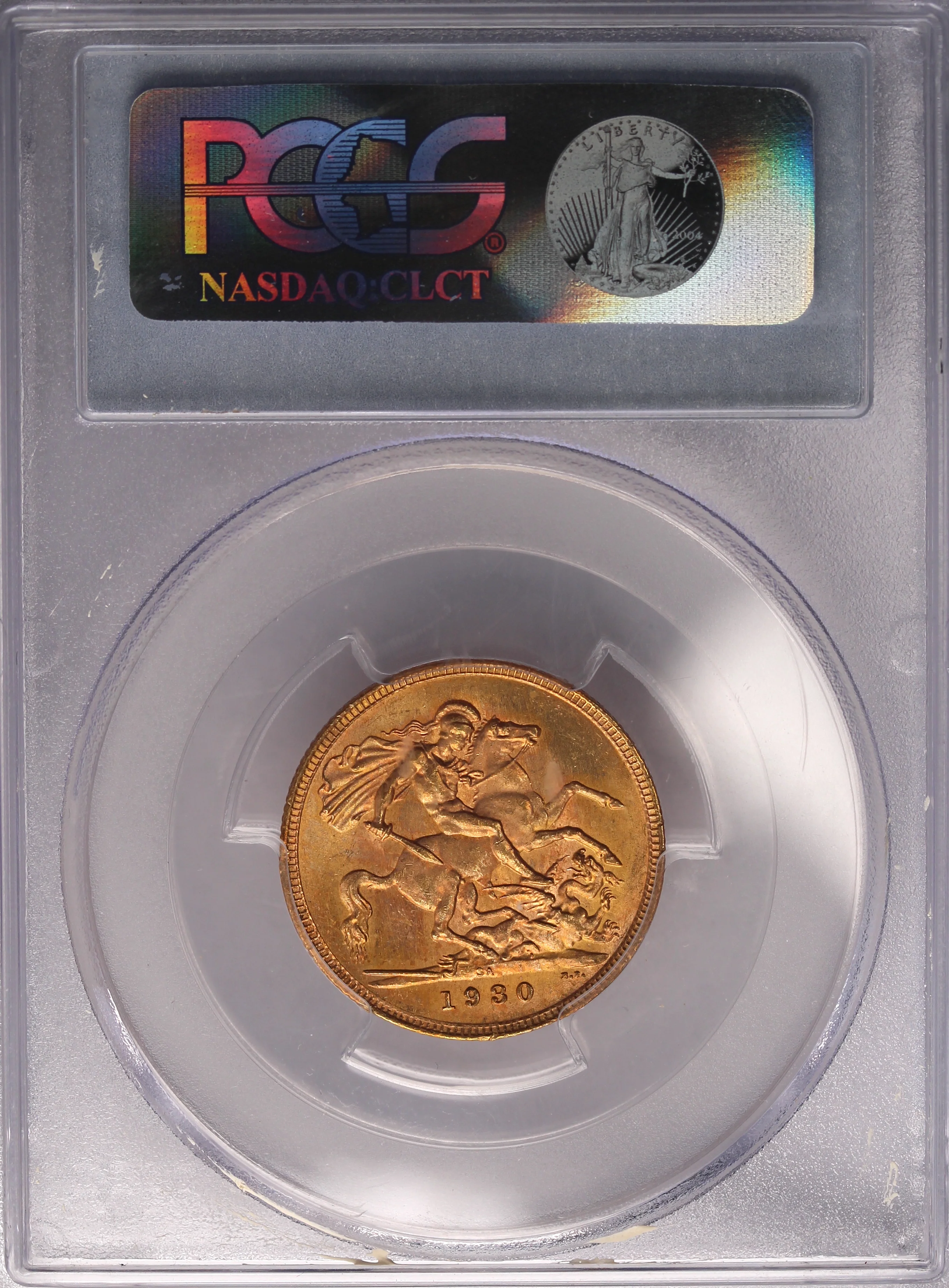 1930 South Africa Gold Sovereign PCGS MS63 - Image 3