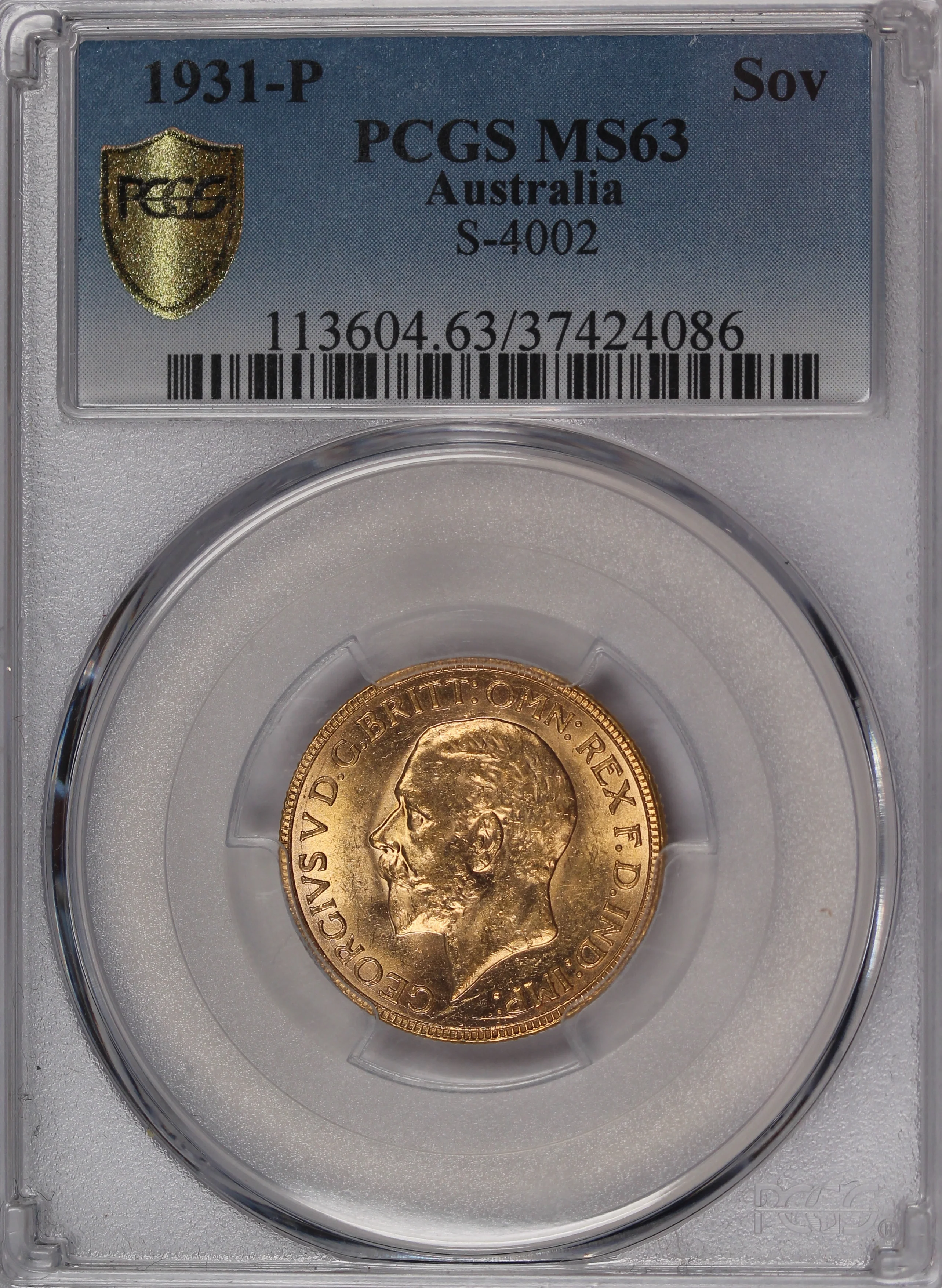 1931 Perth Mint Gold Sovereign MS63 - Image 4