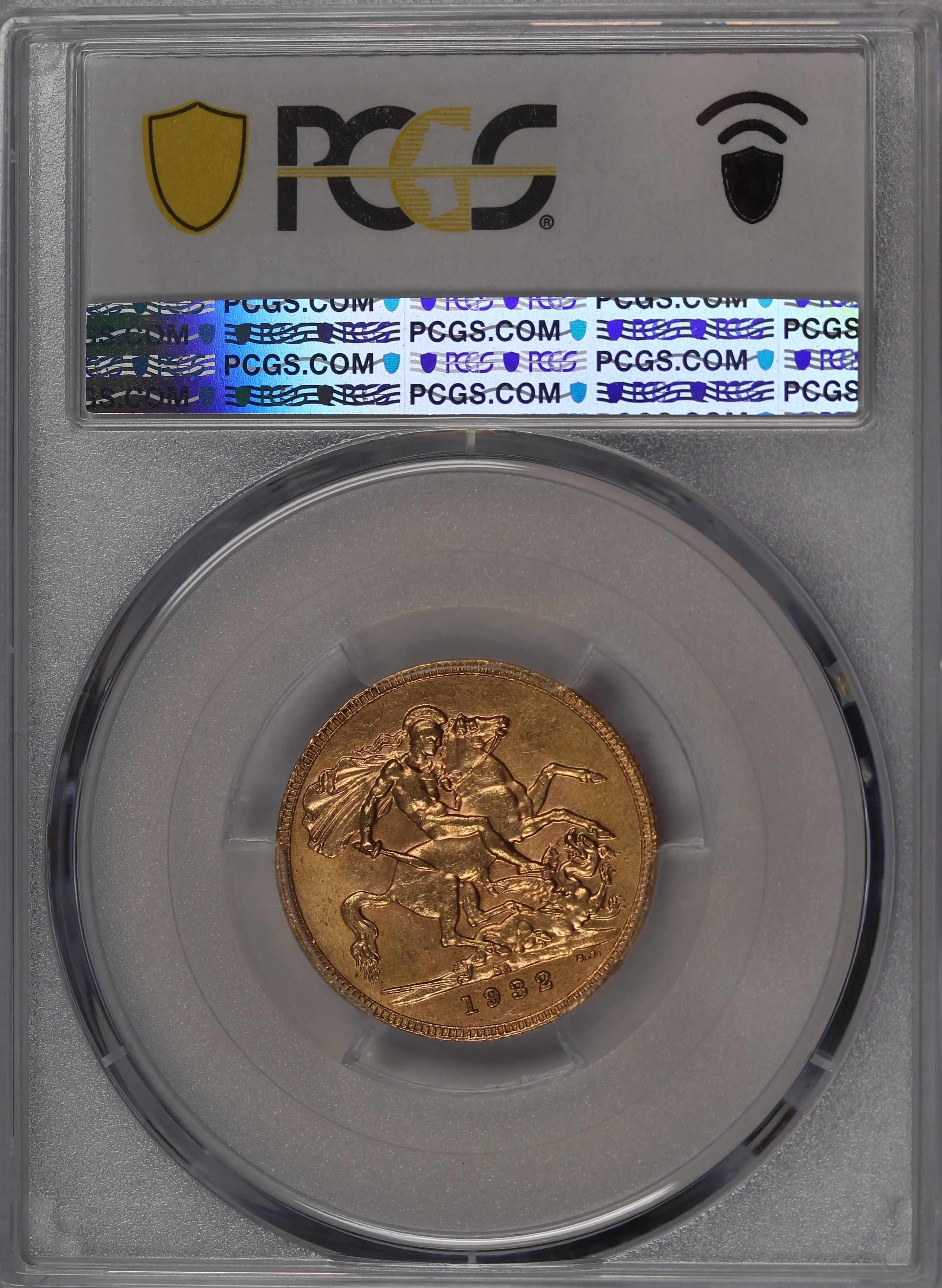 1932 South Africa Gold Sovereign MS61 - Image 4