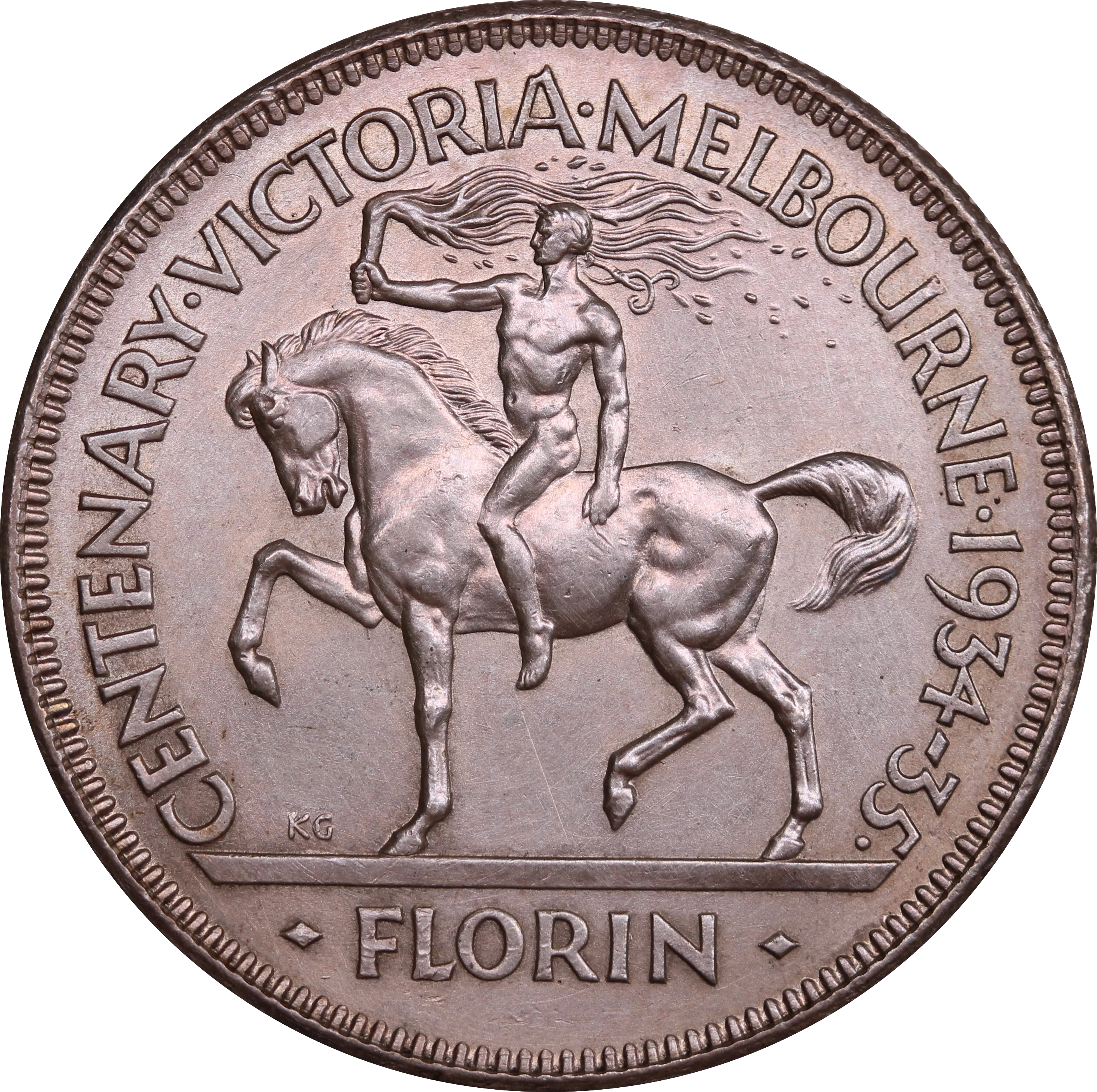 1934/35 Centenary Florin UNC