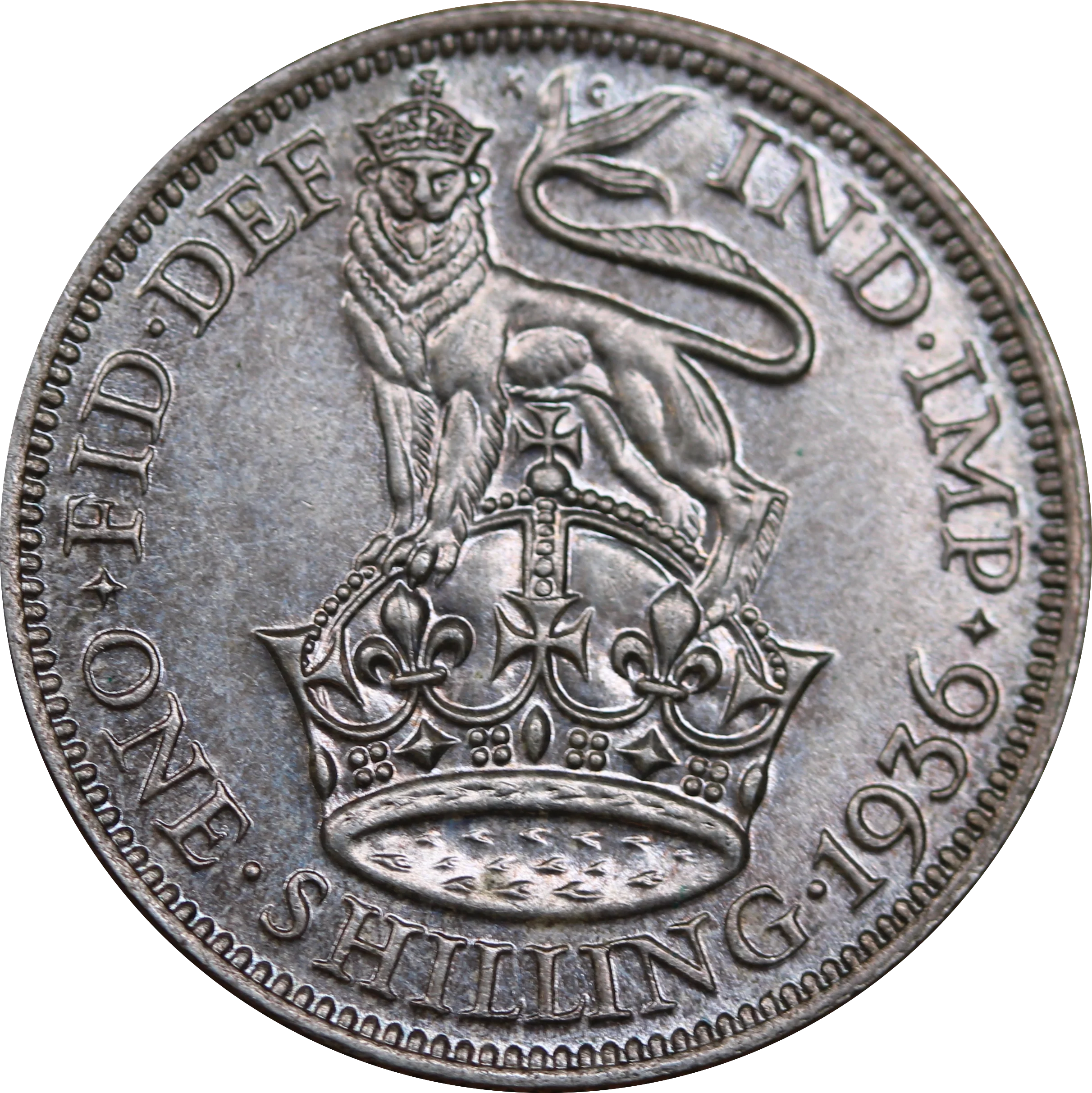 1936 GB Silver Shilling ChUNC