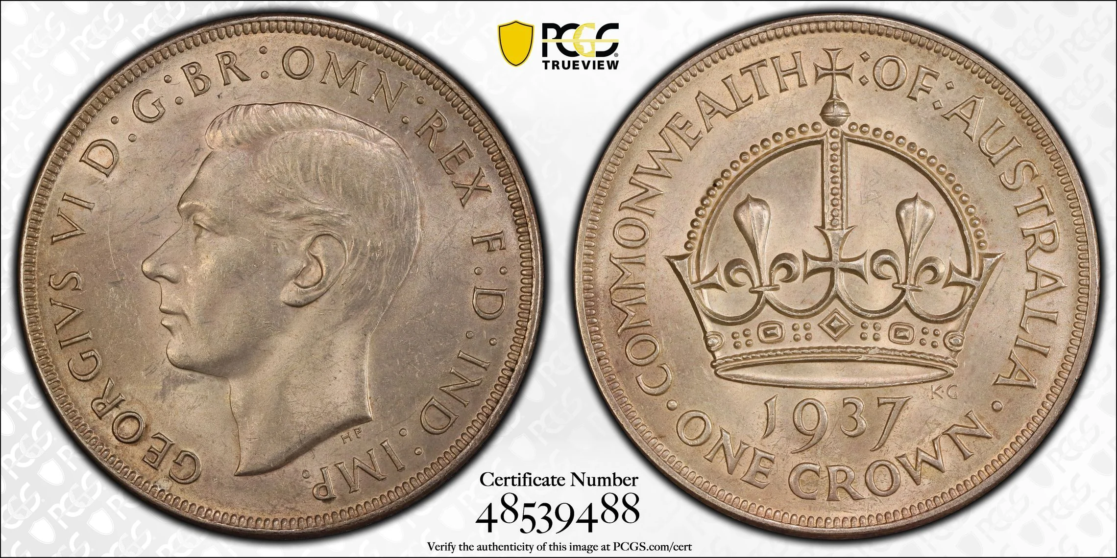 1937 Australian Silver Crown MS62