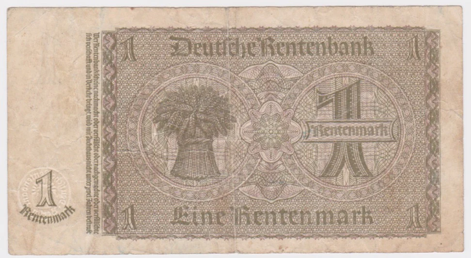 1937 Germany 1 Rentenmark Fine - Image 2