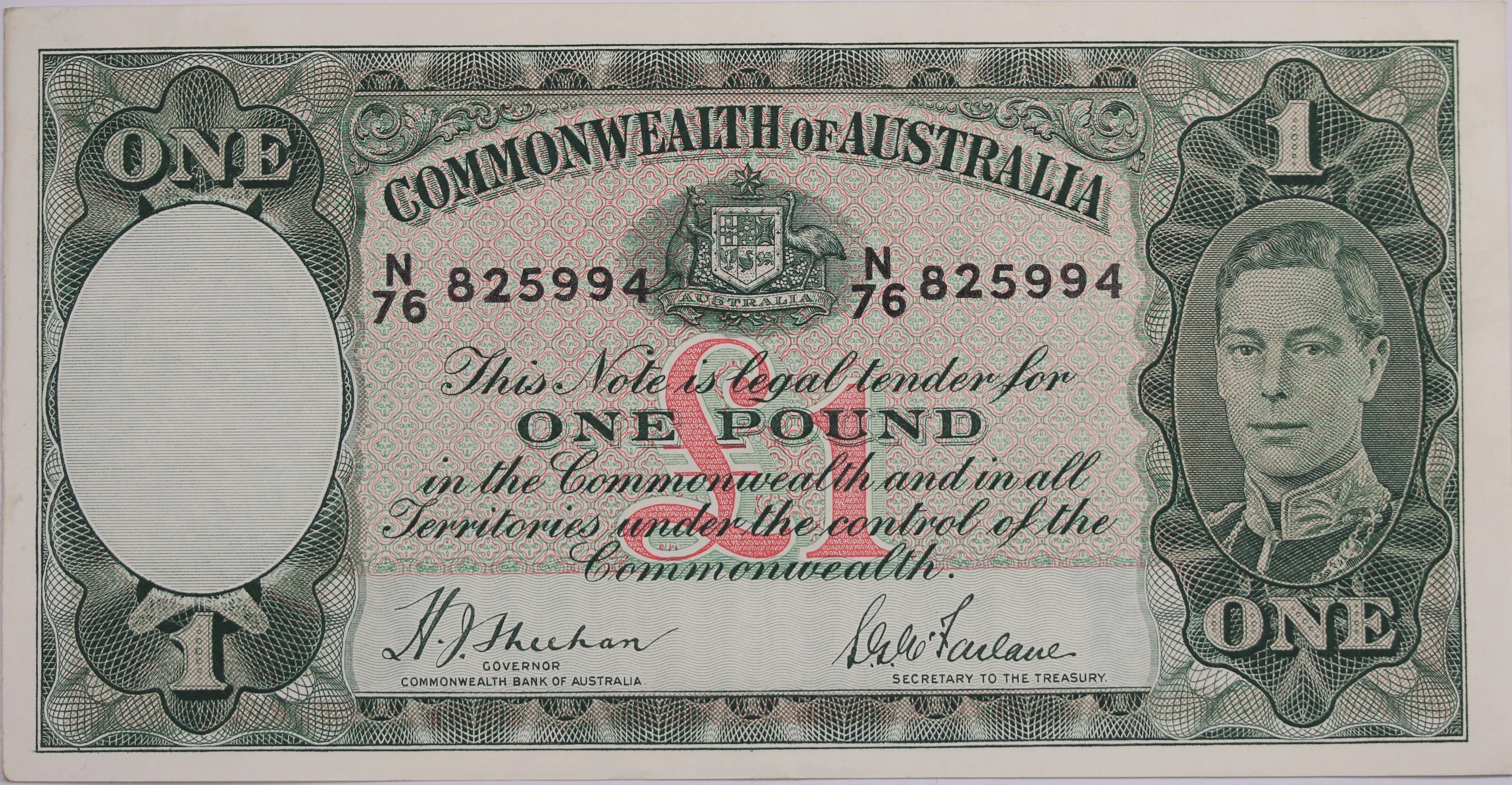 1938 Sheehan/McFarlane One Pound Note gVF