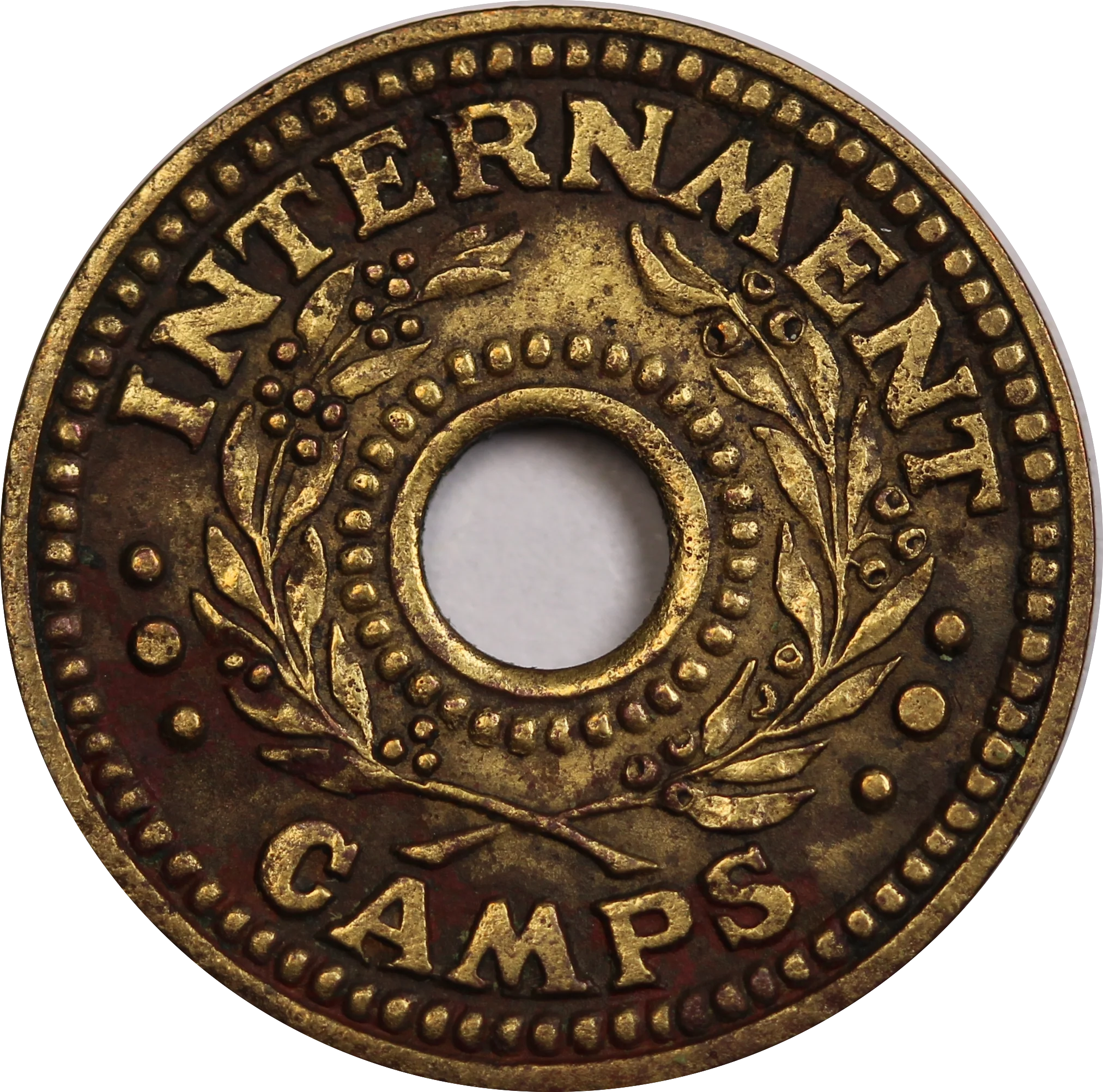 1943 One Penny Internment Token Very Fine
