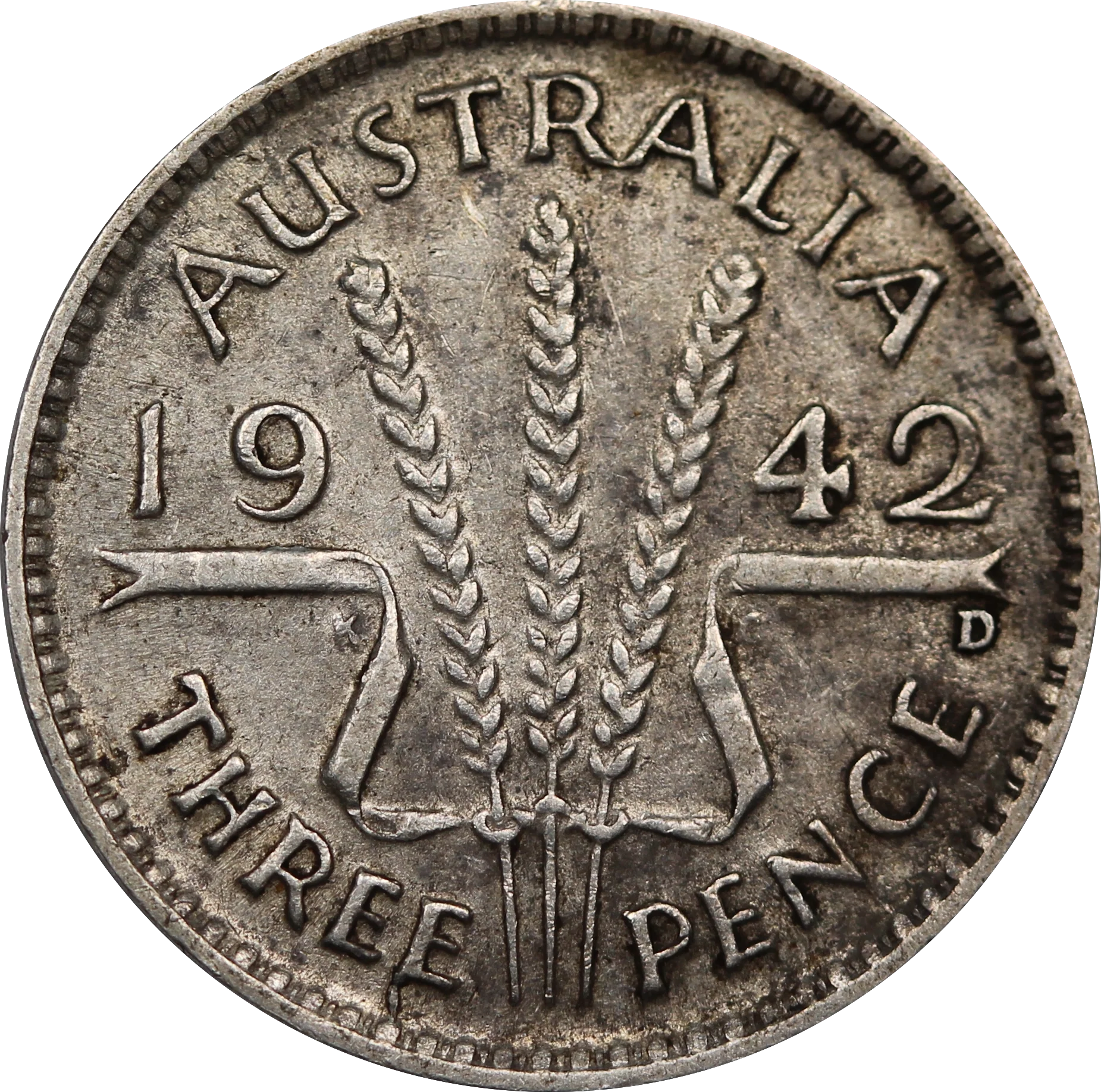 1942 Threepence Circulated