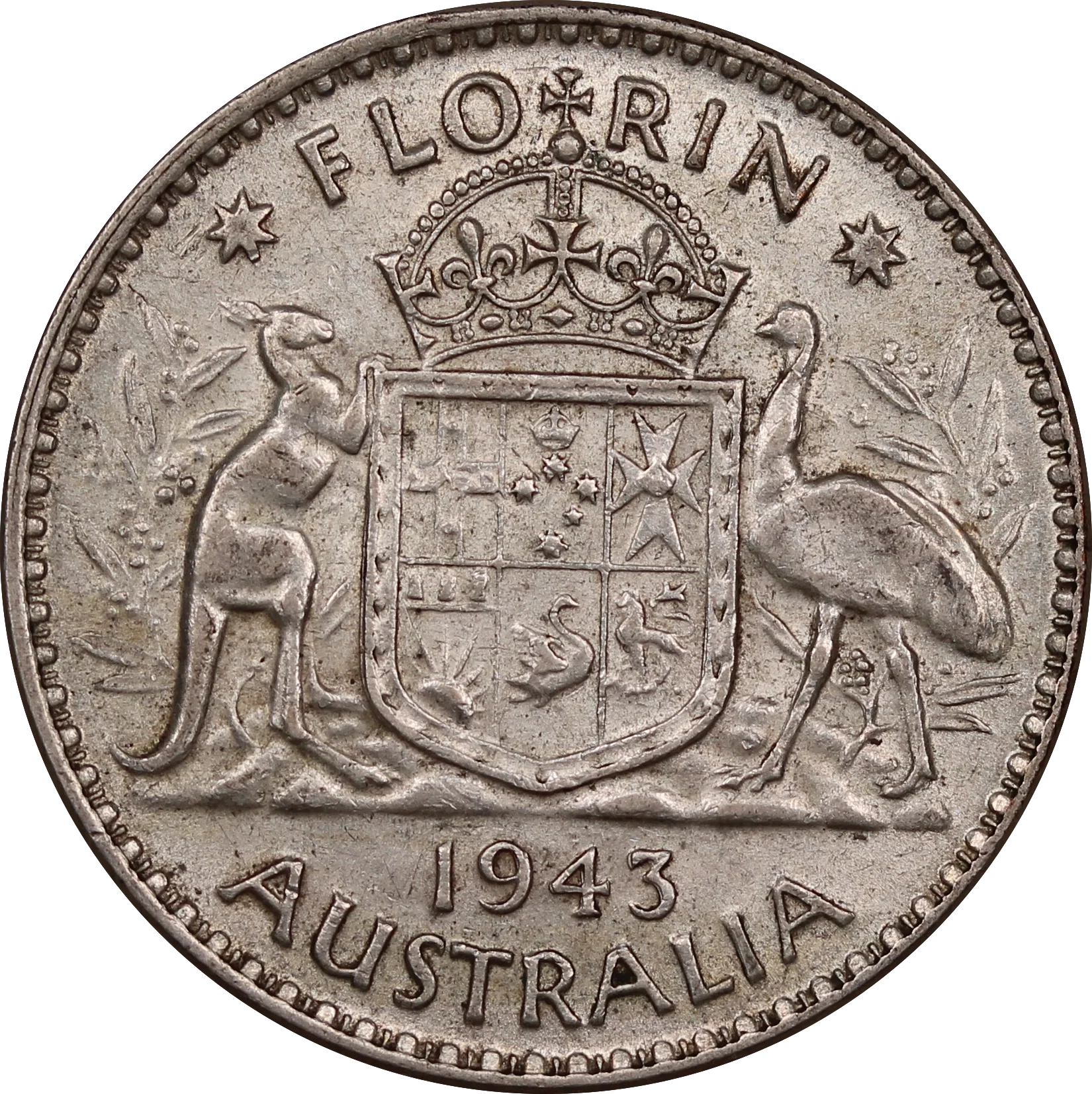 1943 Silver Florin Coin Circulated