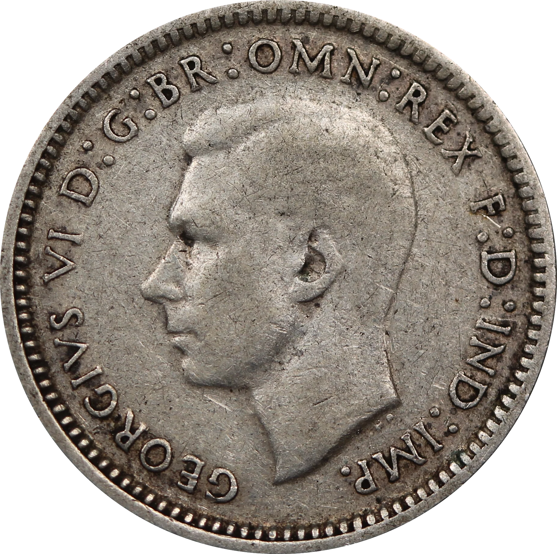 1943 Threepence Circulated - Image 2