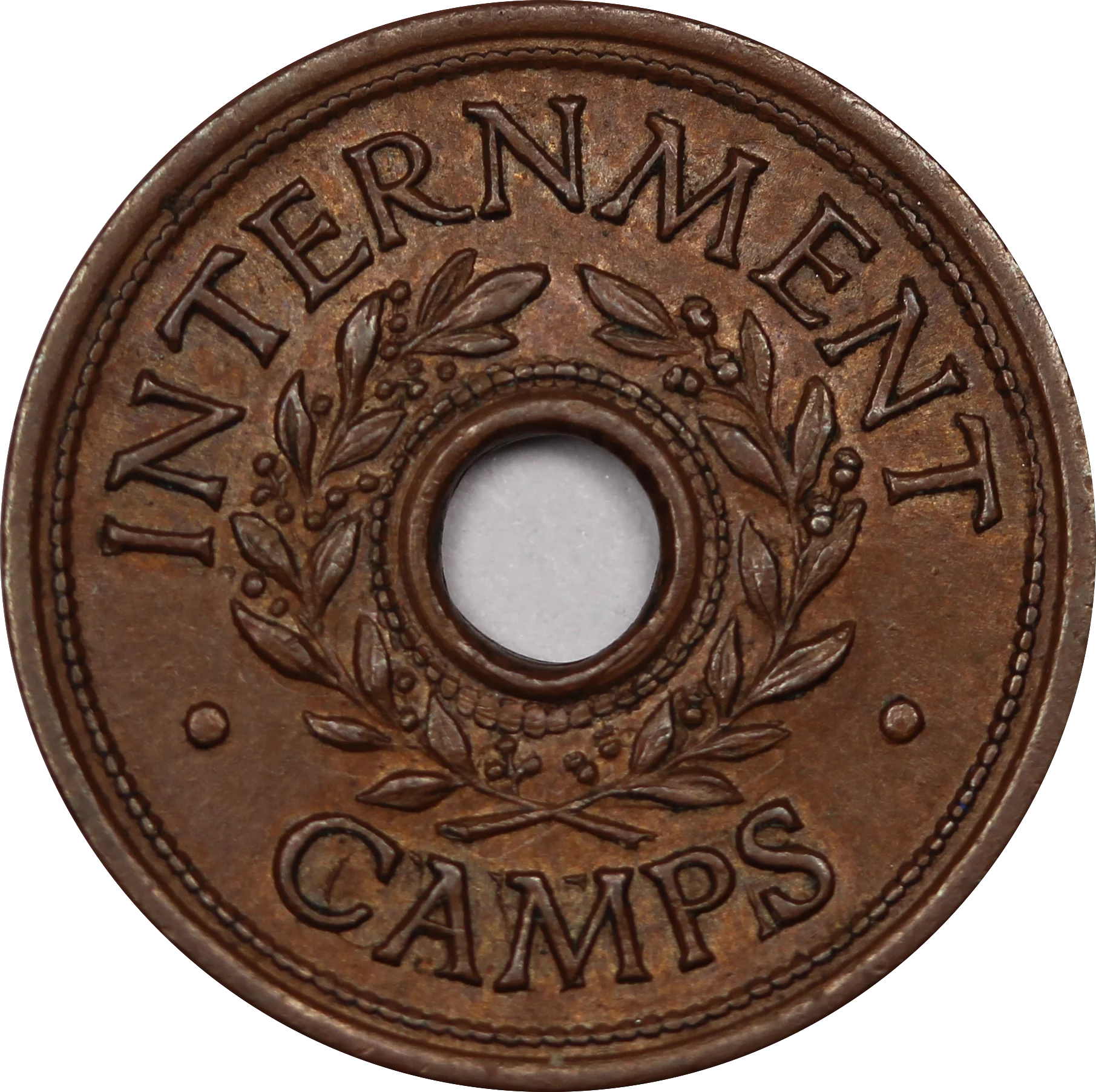 1943 Threepence Internment Token Extremely Fine - Image 2