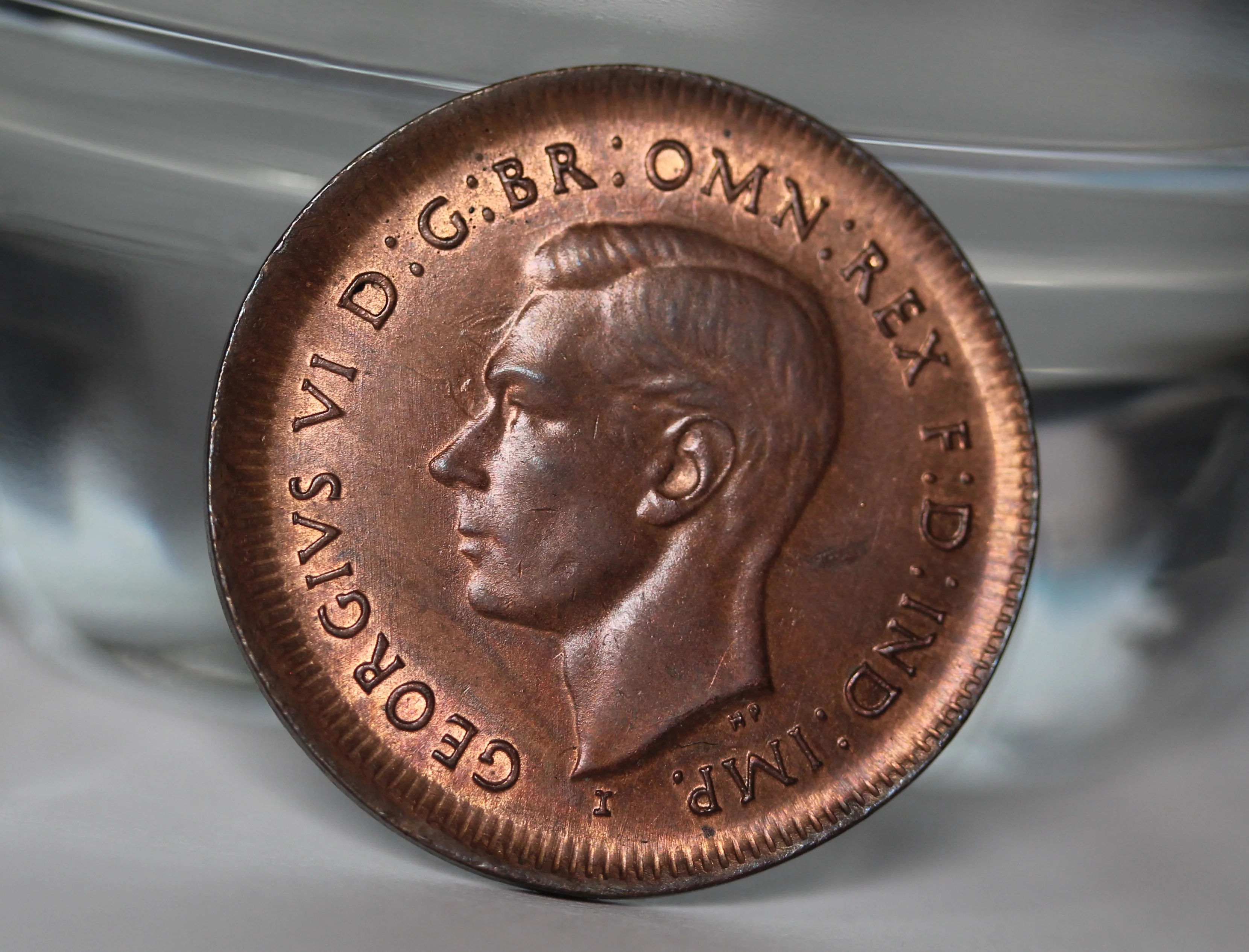 1943I Halfpenny Struck without Collar Error ChUNC - Image 4