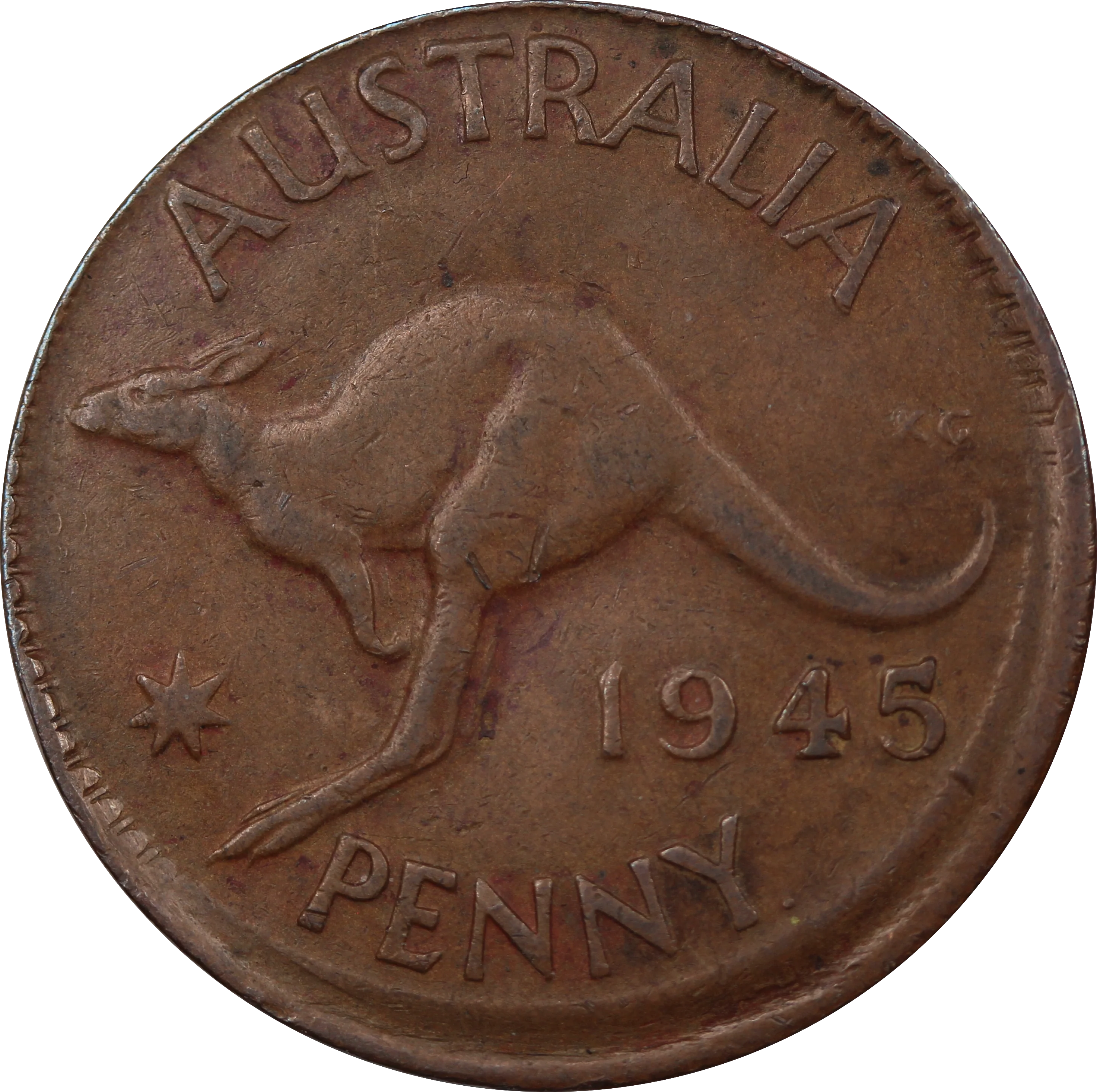 1945 Penny Off Centre Struck VF