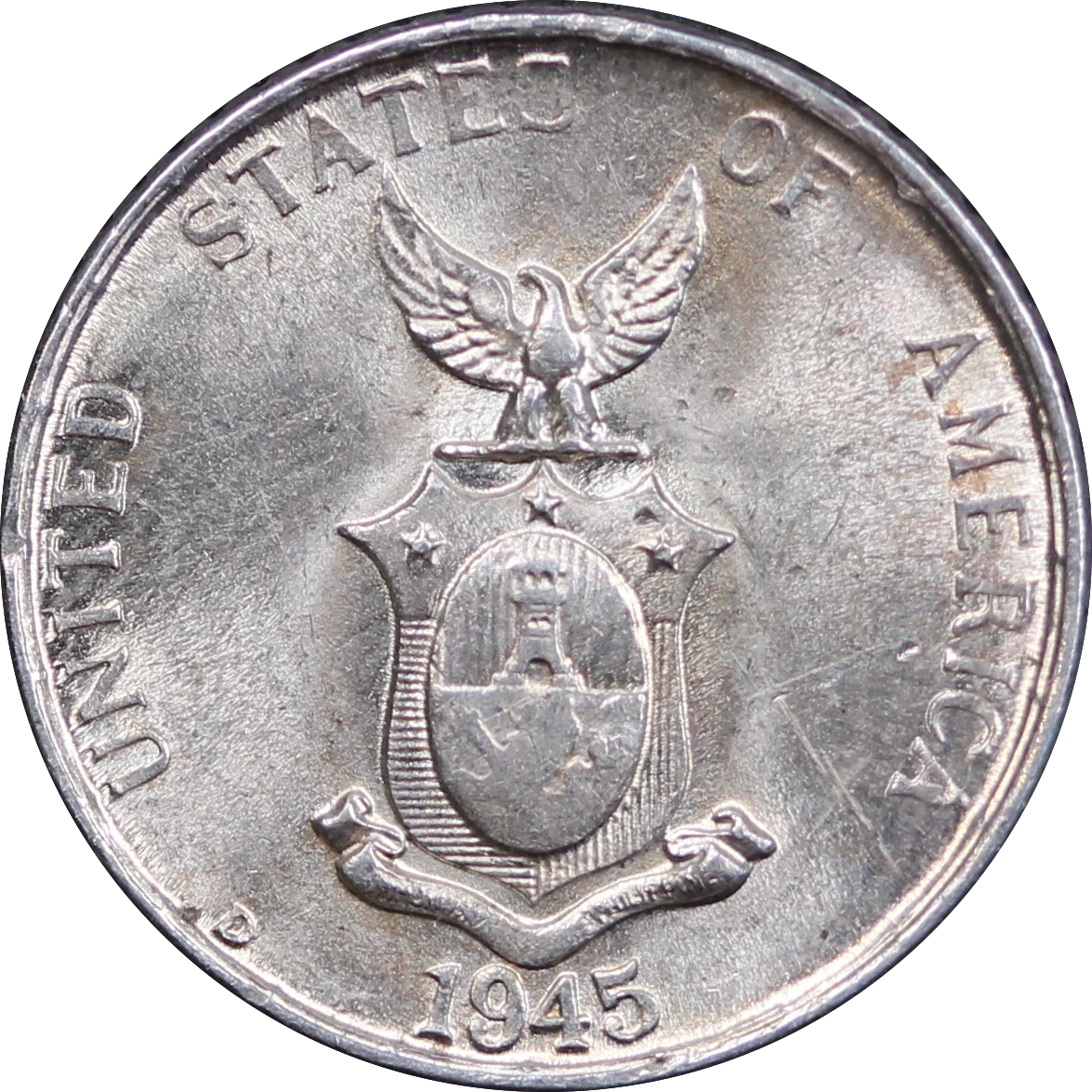 1945 Philippines 10 Centavo aUNC - Image 2