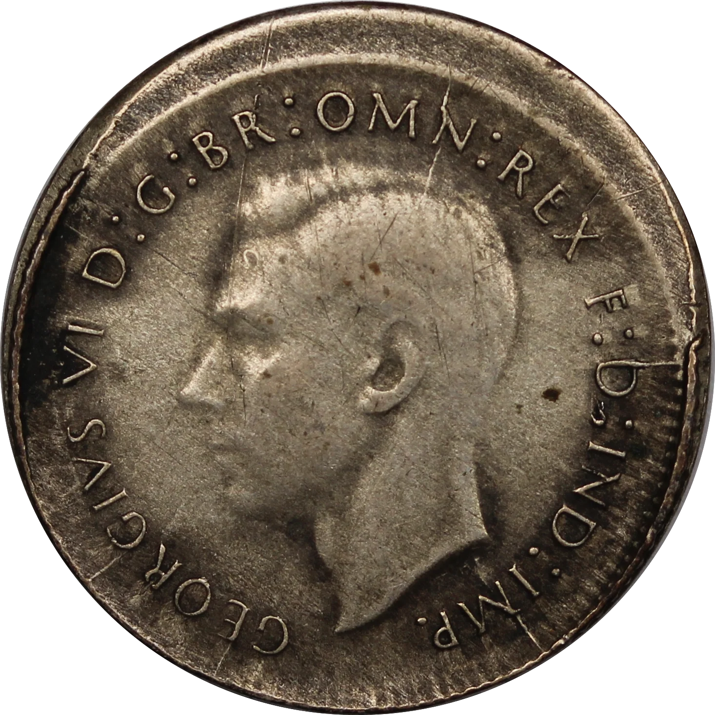 1948 Sixpence Off Centre Struck aVF - Image 2