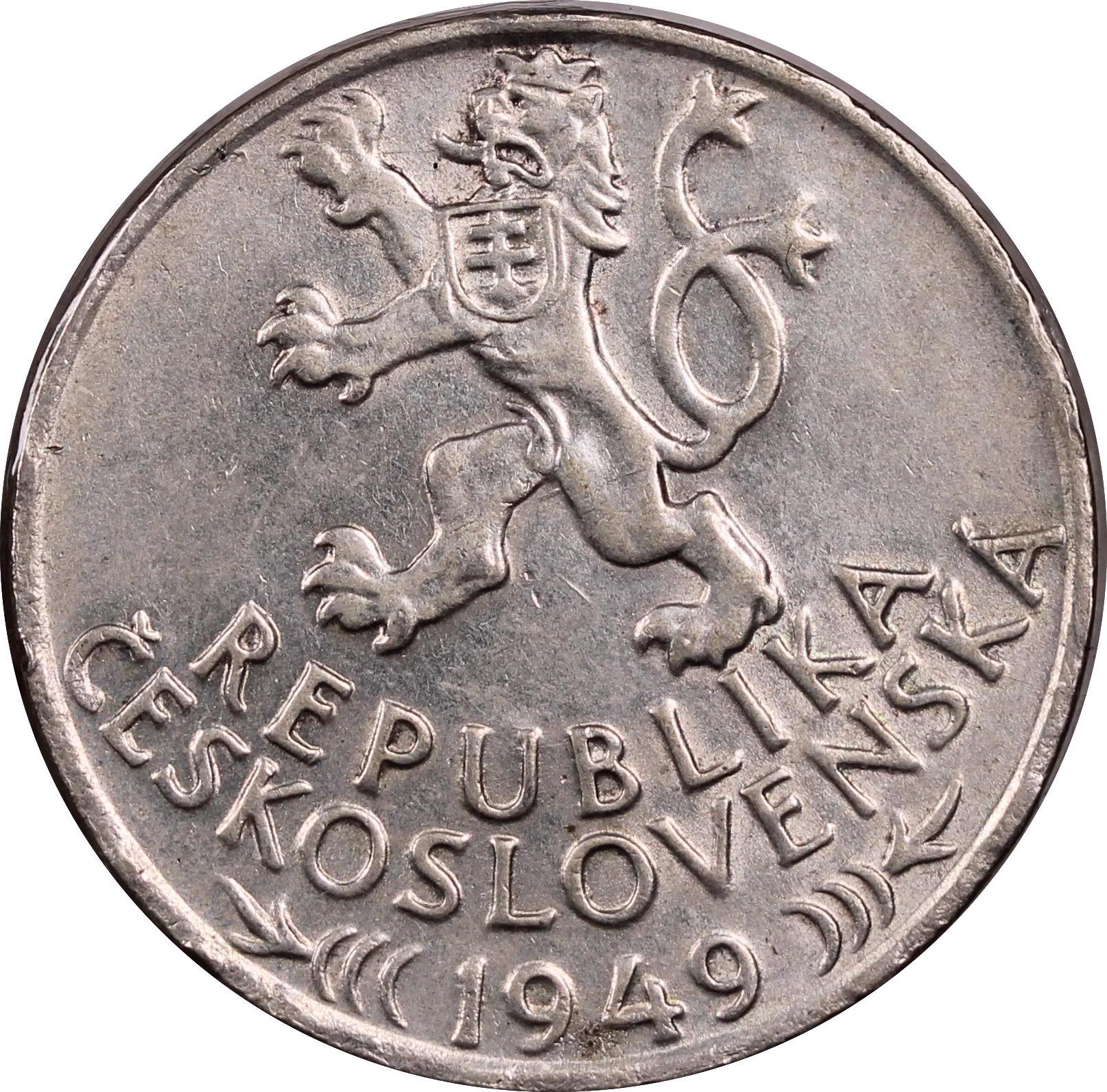 1949 Czechoslovakia 100 Korun Jihlava Mining Privileges Coin - Image 2