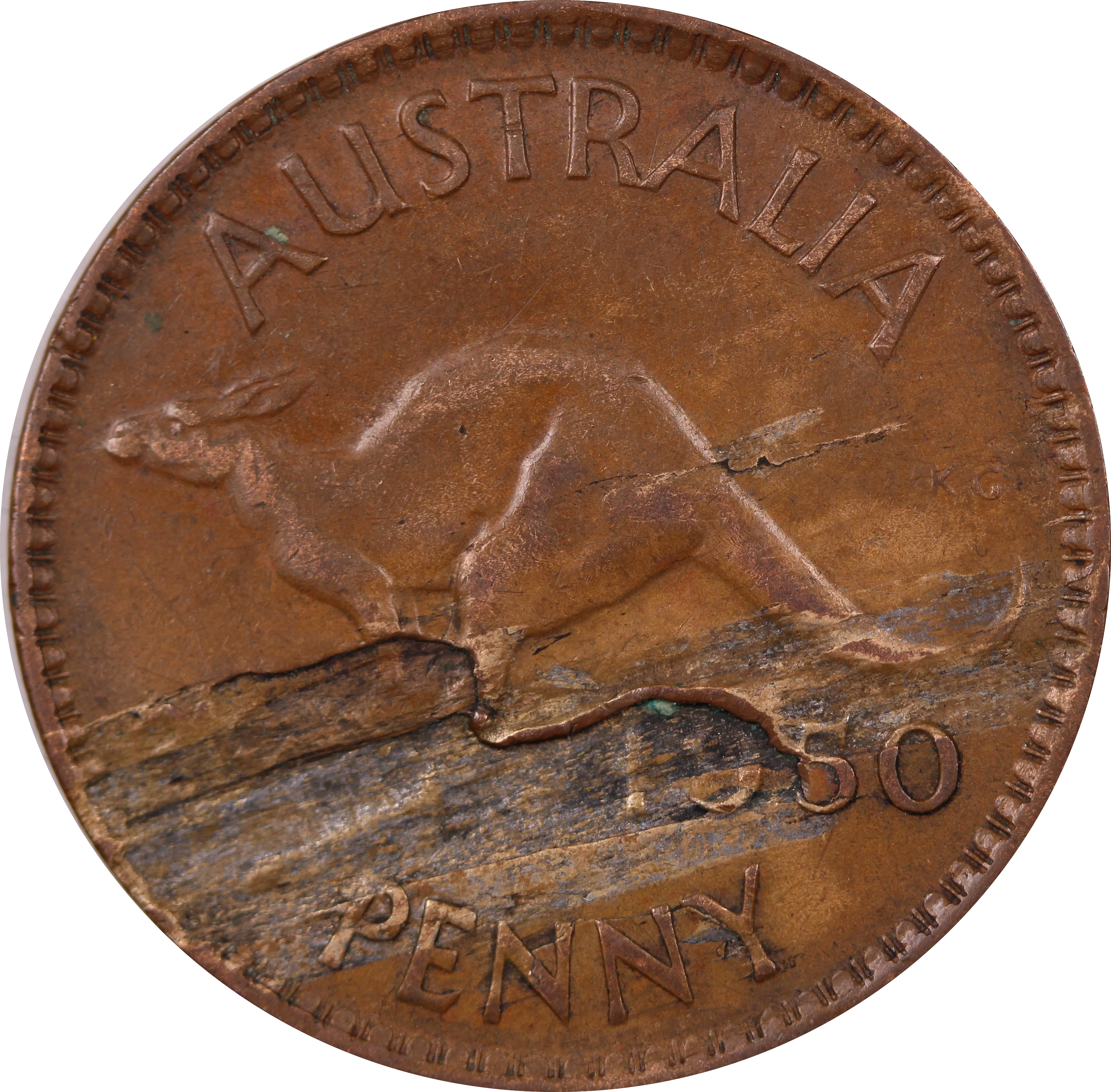 1950 Penny Lamination Peel VF