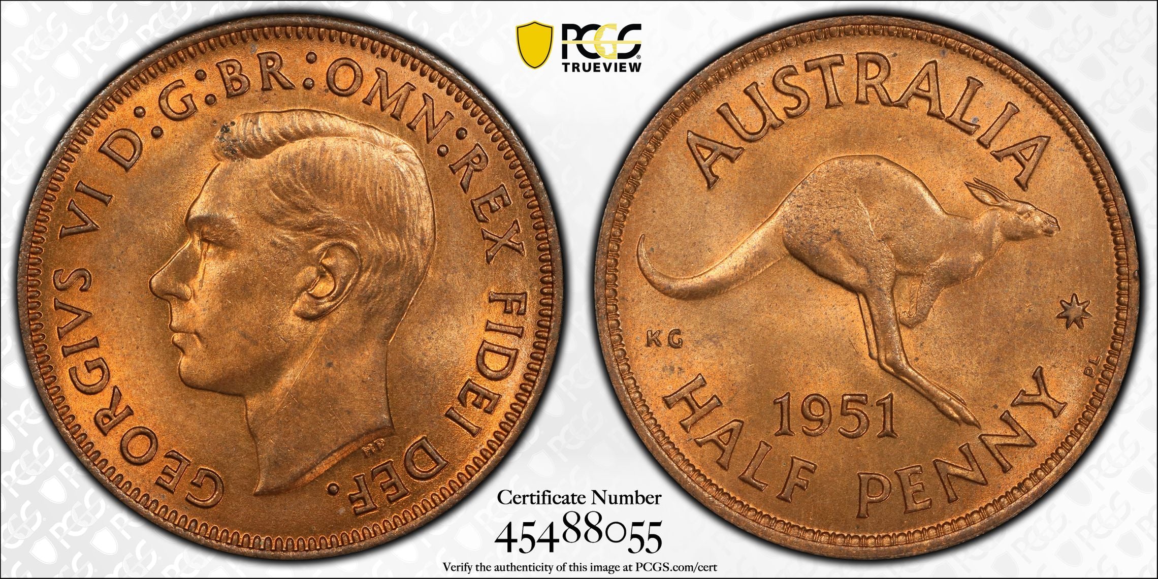 1951 Halfpenny PL MS65RD - Image 2