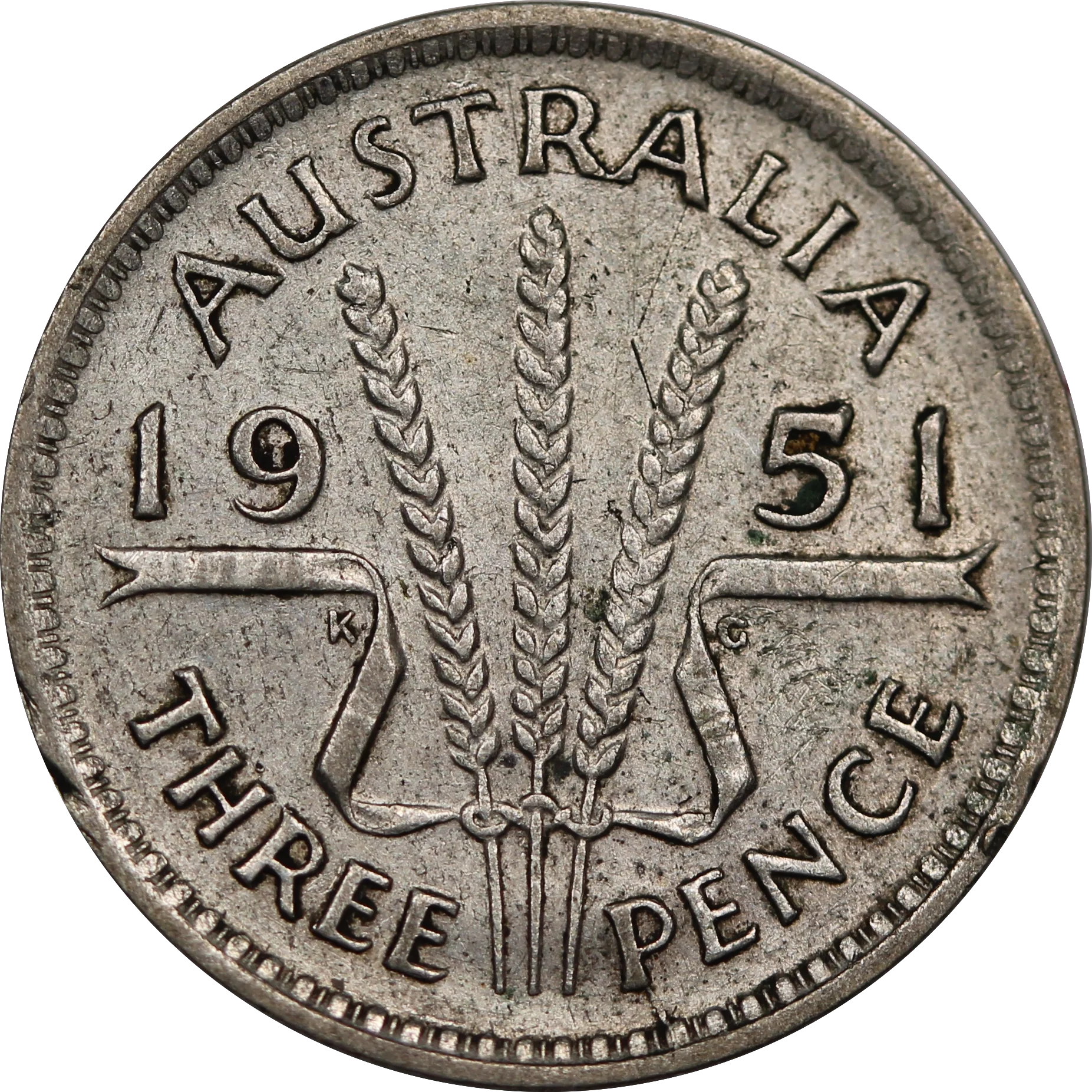 1951 Threepence Circulated