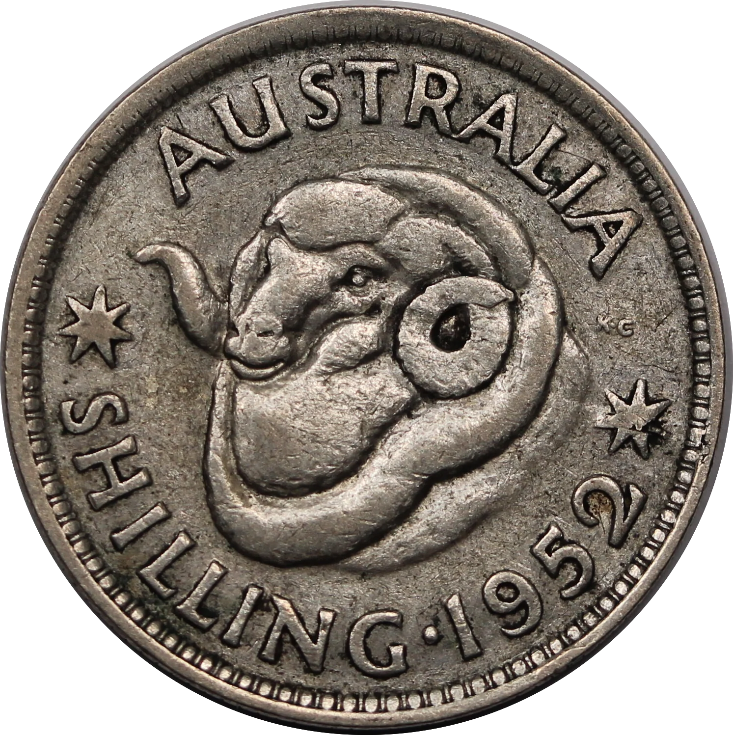 1952 Shilling Lamination Peel Error Fine