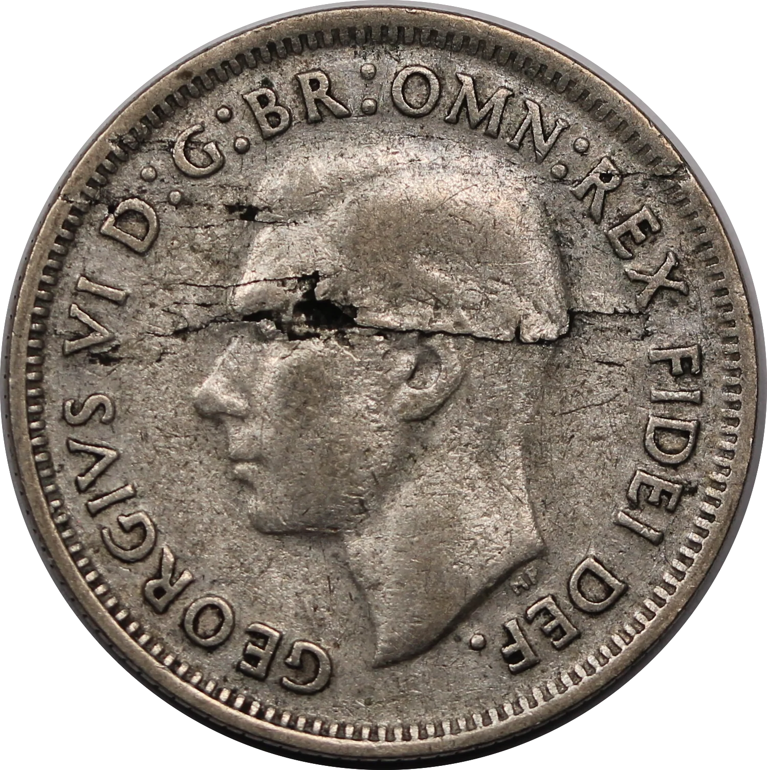 1952 Shilling Lamination Peel Error Fine - Image 2