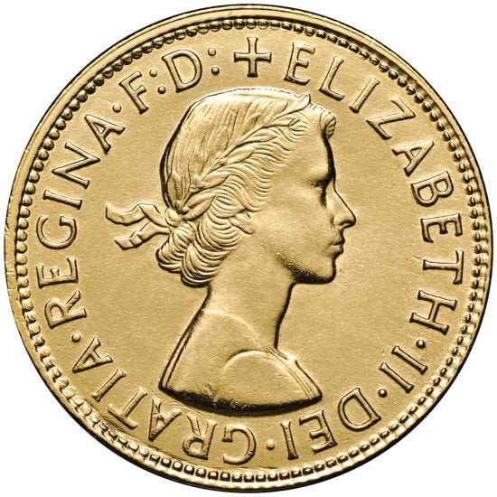 1953-64 Queen Elizabeth II First Portrait Gold Plated Penny - Image 4